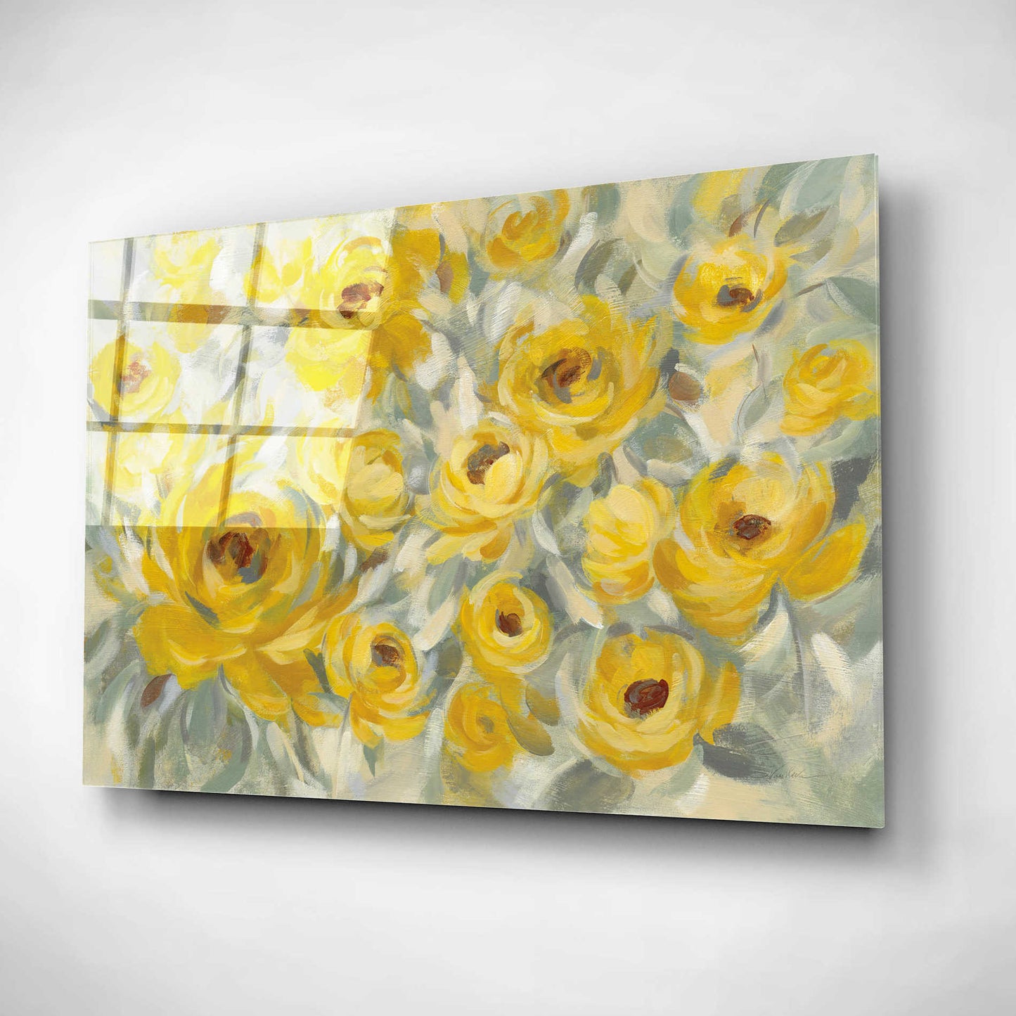 Epic Art 'Yellow Roses' by Silvia Vassileva, Acrylic Glass Wall Art,16x12