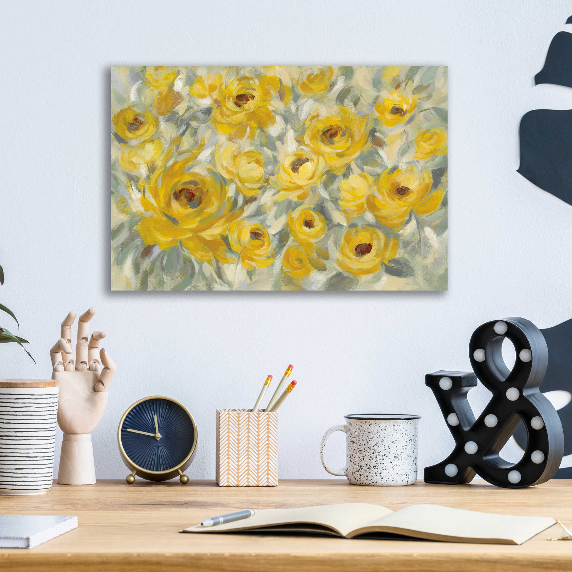 Epic Art 'Yellow Roses' by Silvia Vassileva, Acrylic Glass Wall Art,16x12