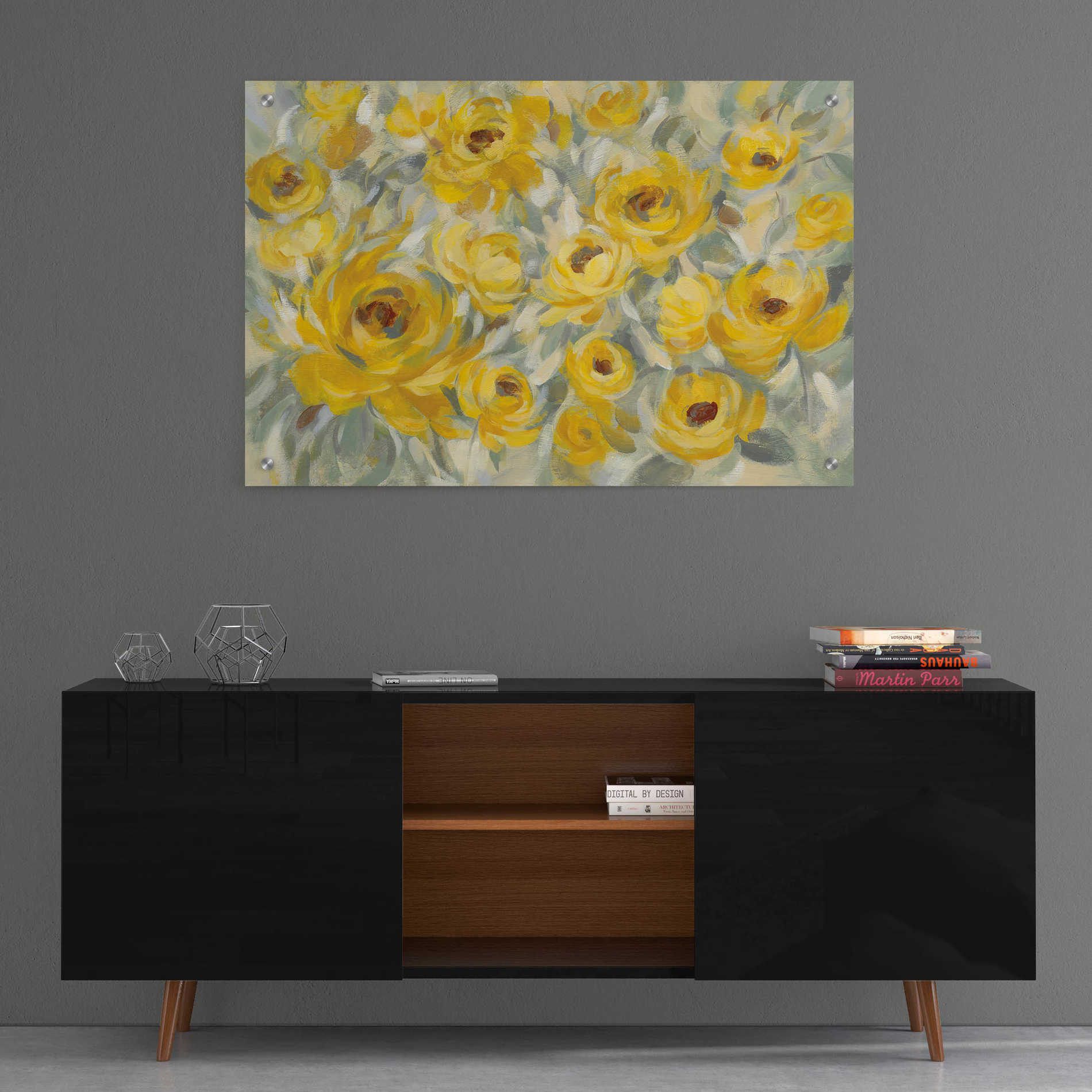 Epic Art 'Yellow Roses' by Silvia Vassileva, Acrylic Glass Wall Art,36x24