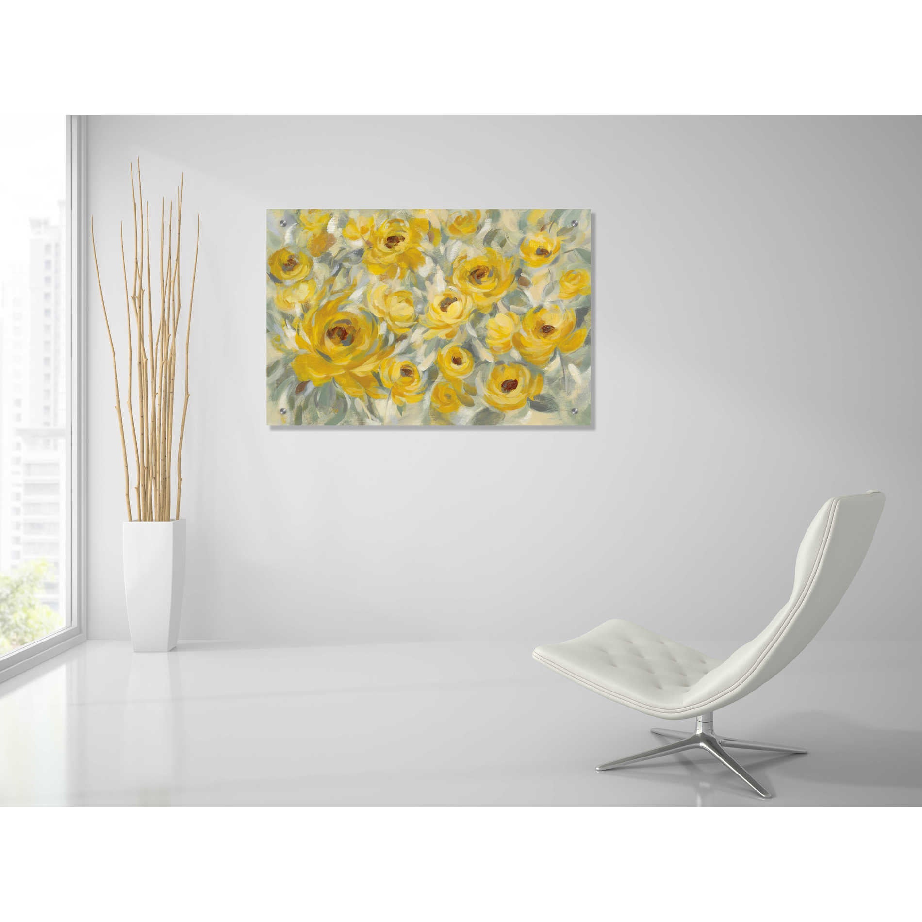 Epic Art 'Yellow Roses' by Silvia Vassileva, Acrylic Glass Wall Art,36x24