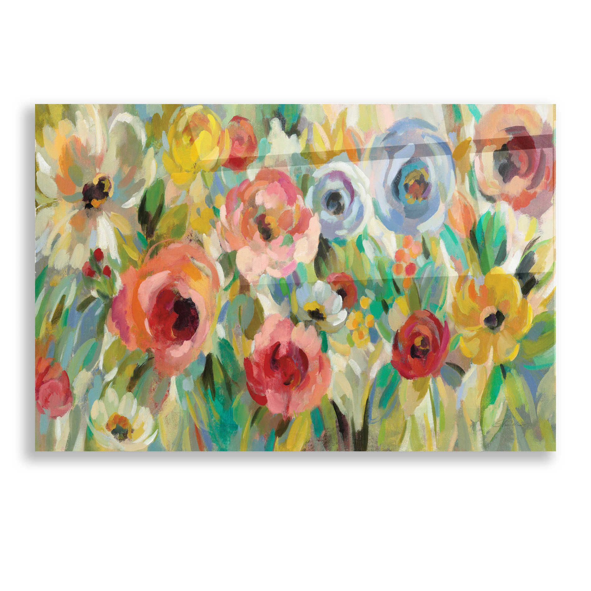 Epic Art 'Vivid Coral Floral I' by Silvia Vassileva, Acrylic Glass Wall Art,16x12