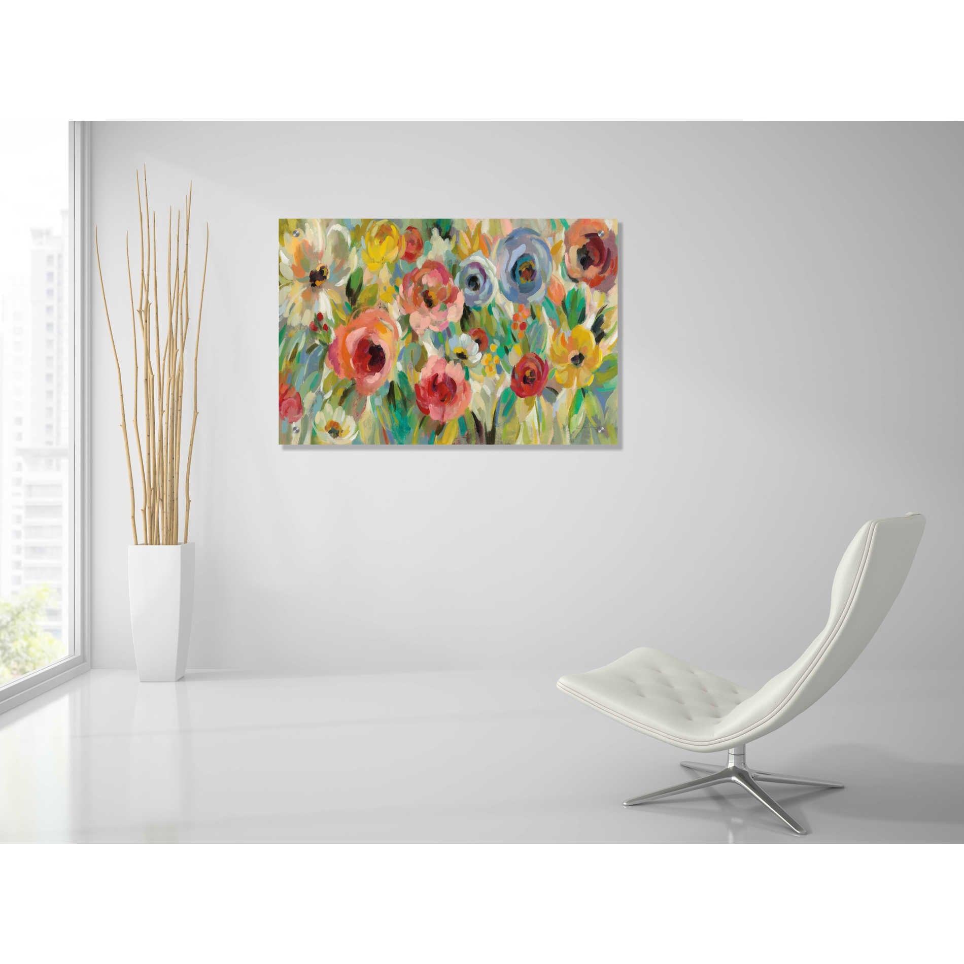 Epic Art 'Vivid Coral Floral I' by Silvia Vassileva, Acrylic Glass Wall Art,36x24