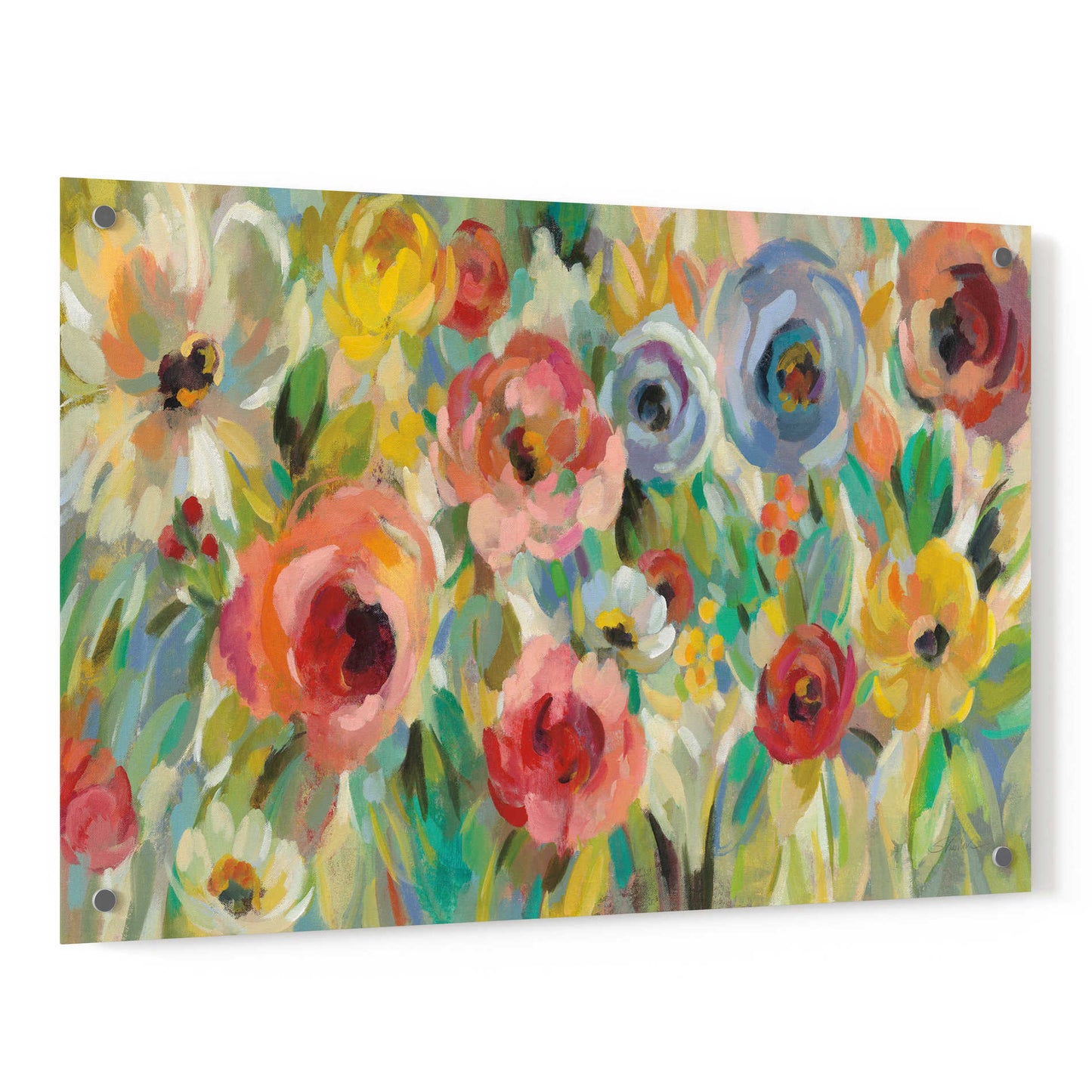 Epic Art 'Vivid Coral Floral I' by Silvia Vassileva, Acrylic Glass Wall Art,36x24