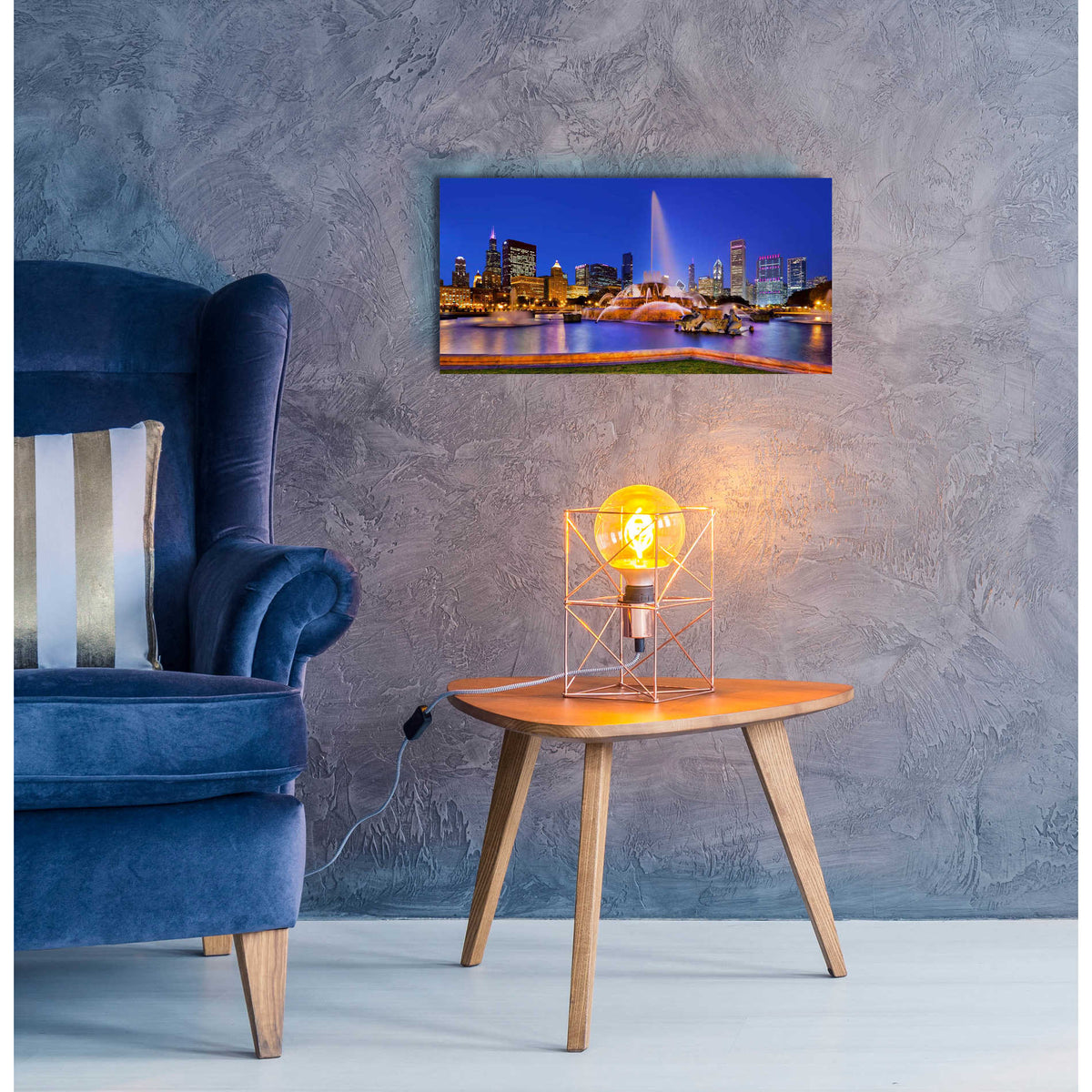 Epic Art 'Buckingham Fountain Pano' by Larry Malvin, Acrylic Glass Wall Art,24x12