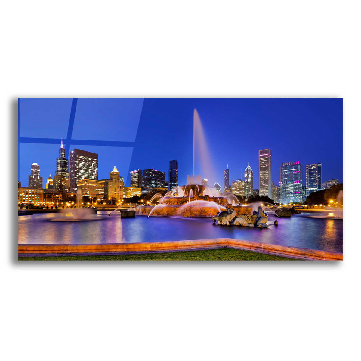 Epic Art 'Buckingham Fountain Pano' by Larry Malvin, Acrylic Glass Wall Art,2:1