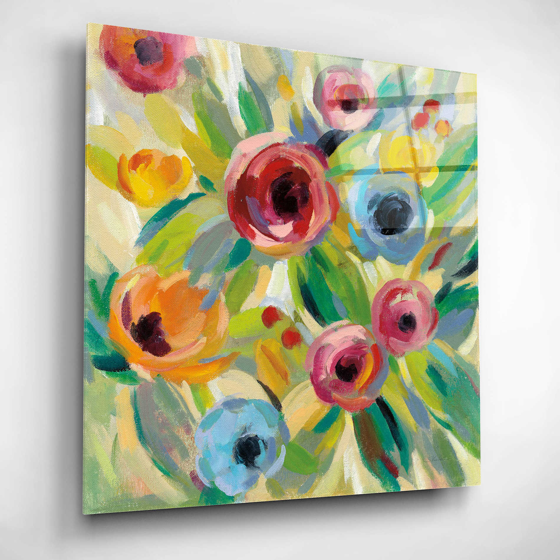 Epic Art 'Vivid Coral Floral II' by Silvia Vassileva, Acrylic Glass Wall Art,12x12