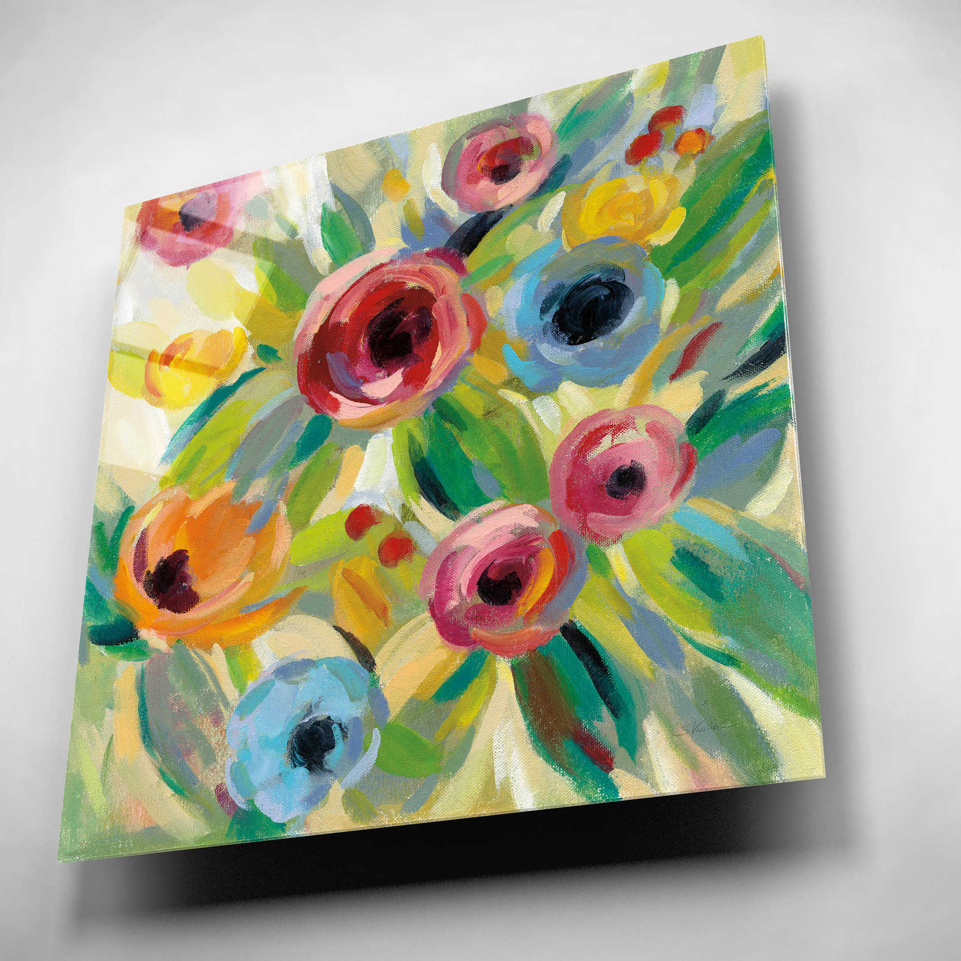 Epic Art 'Vivid Coral Floral II' by Silvia Vassileva, Acrylic Glass Wall Art,12x12