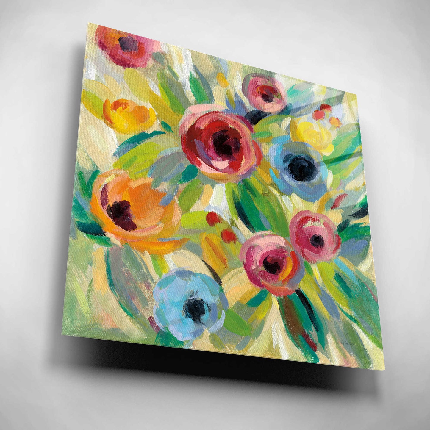 Epic Art 'Vivid Coral Floral II' by Silvia Vassileva, Acrylic Glass Wall Art,12x12