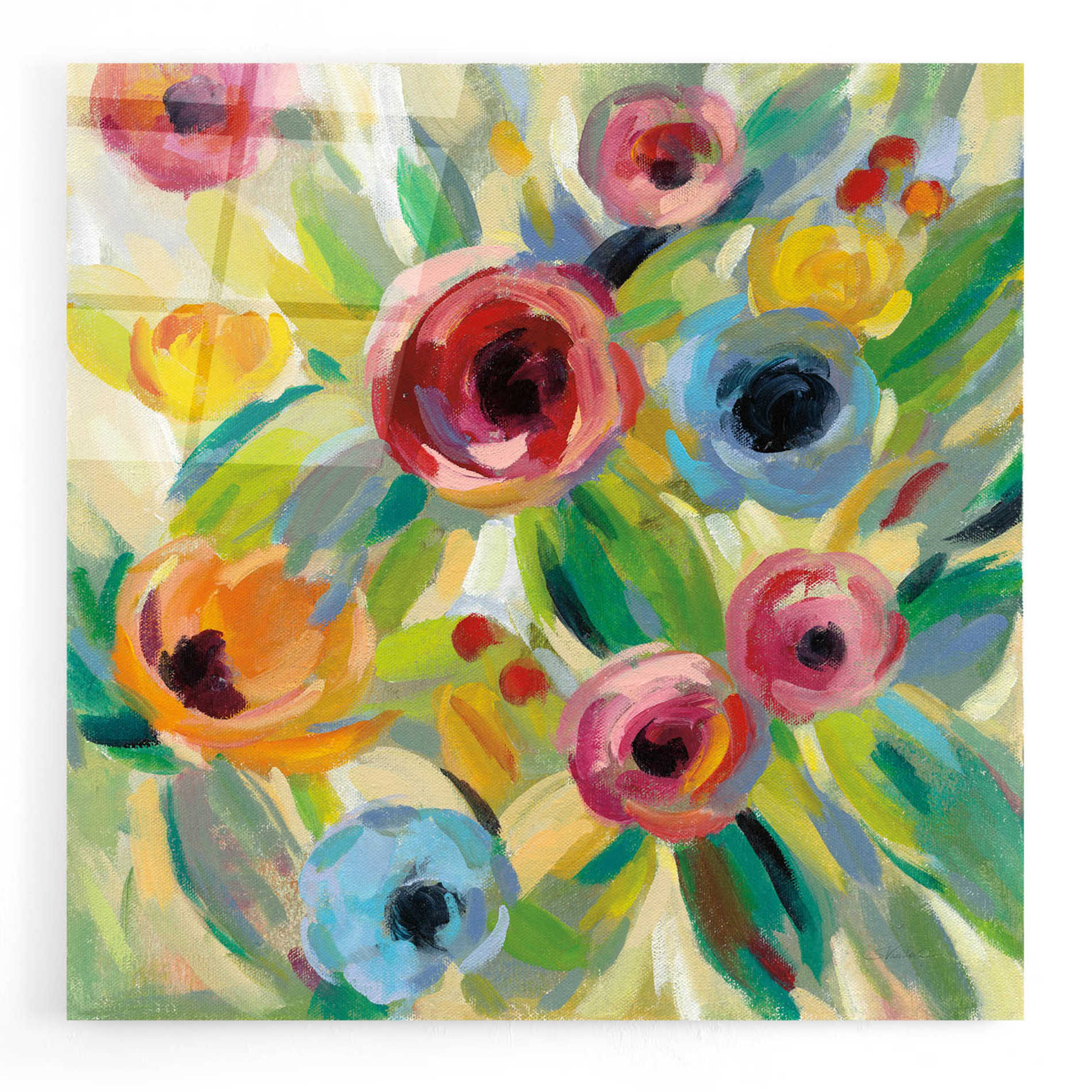 Epic Art 'Vivid Coral Floral II' by Silvia Vassileva, Acrylic Glass Wall Art,12x12