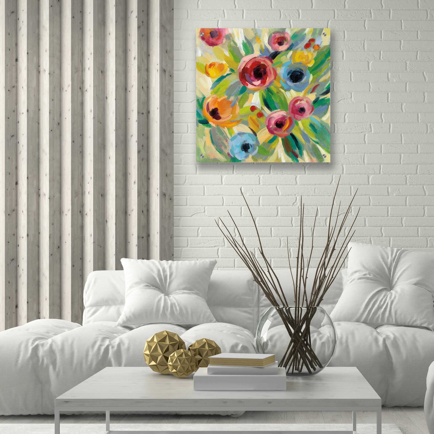 Epic Art 'Vivid Coral Floral II' by Silvia Vassileva, Acrylic Glass Wall Art,24x24