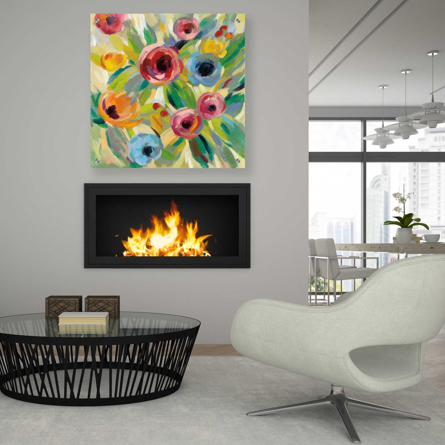 Epic Art 'Vivid Coral Floral II' by Silvia Vassileva, Acrylic Glass Wall Art,36x36