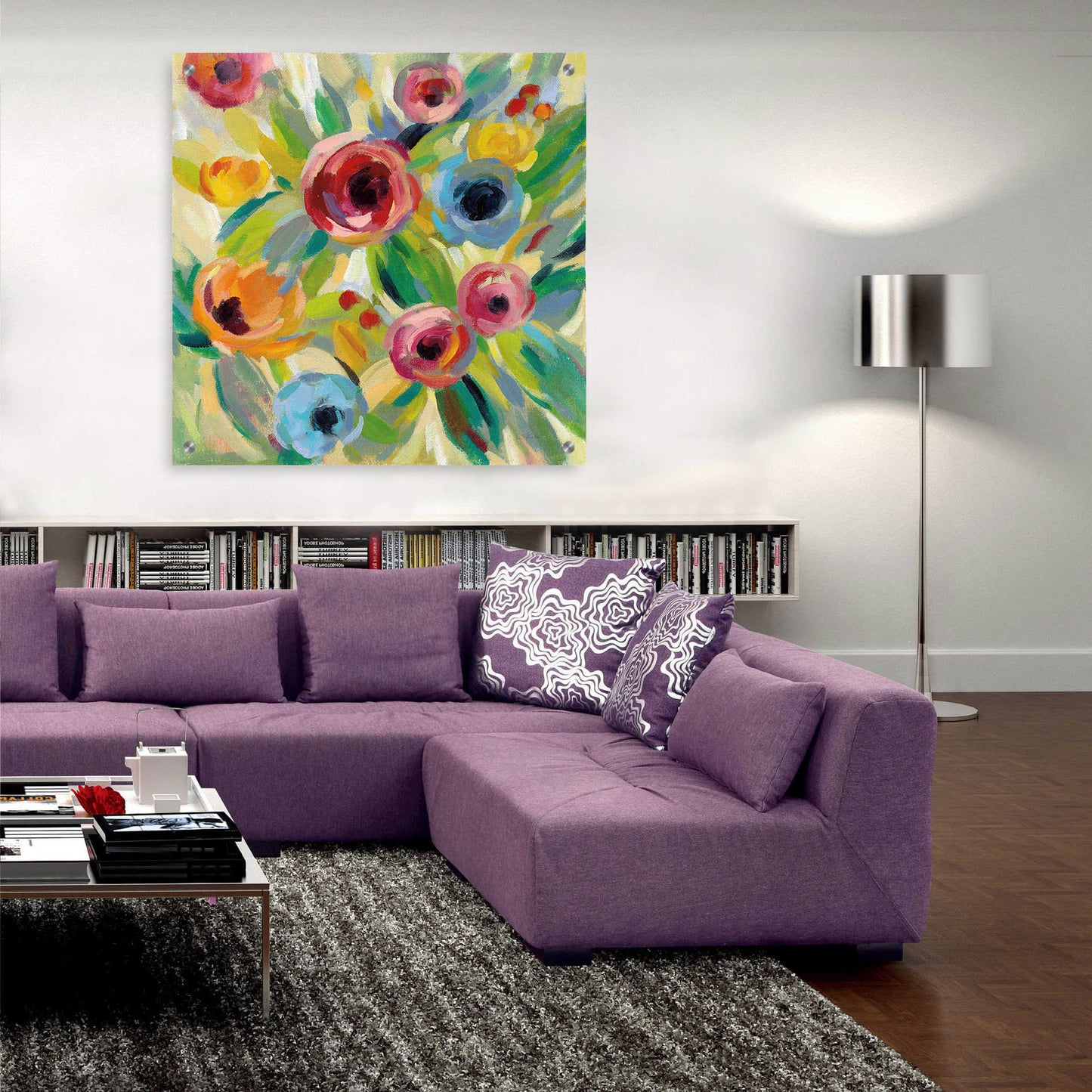 Epic Art 'Vivid Coral Floral II' by Silvia Vassileva, Acrylic Glass Wall Art,36x36