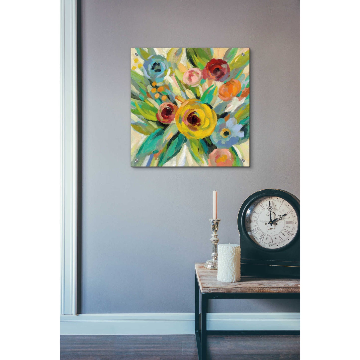 Epic Art 'Vivid Coral Floral III' by Silvia Vassileva, Acrylic Glass Wall Art,24x24