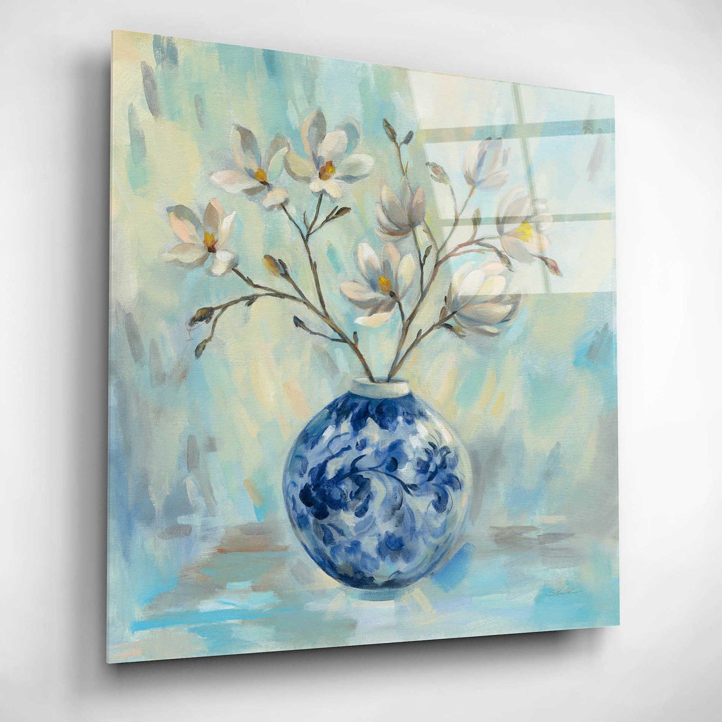 Epic Art 'Chinoiserie and Branches' by Silvia Vassileva, Acrylic Glass Wall Art,12x12