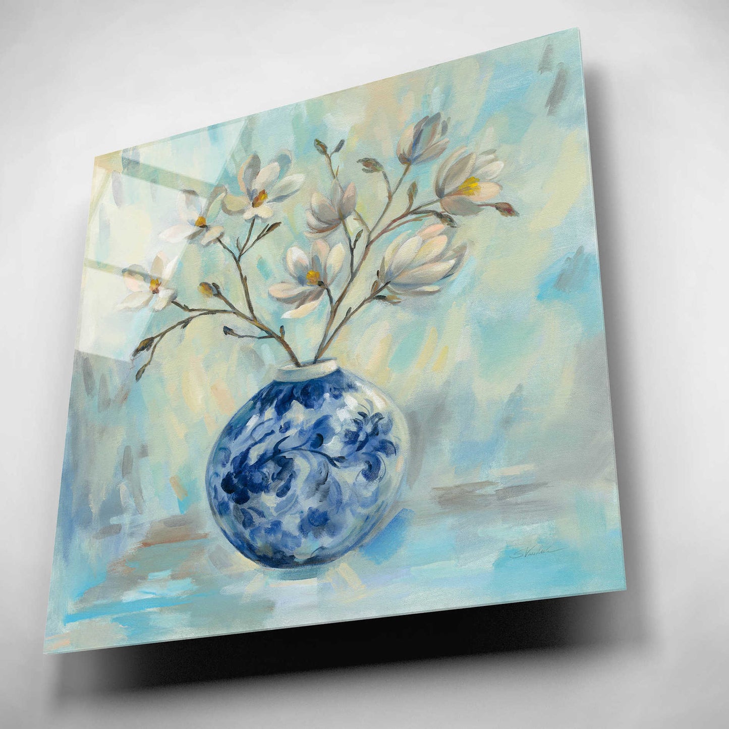 Epic Art 'Chinoiserie and Branches' by Silvia Vassileva, Acrylic Glass Wall Art,12x12