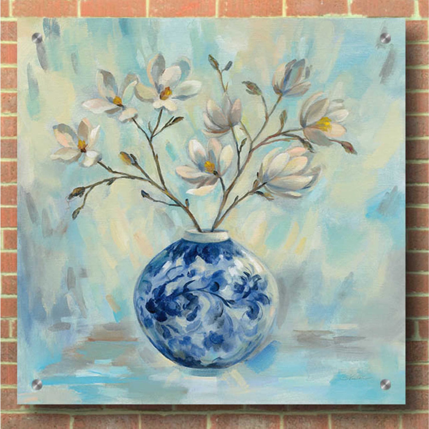 Epic Art 'Chinoiserie and Branches' by Silvia Vassileva, Acrylic Glass Wall Art,36x36