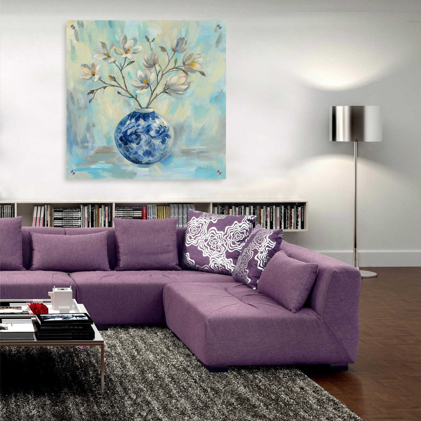 Epic Art 'Chinoiserie and Branches' by Silvia Vassileva, Acrylic Glass Wall Art,36x36