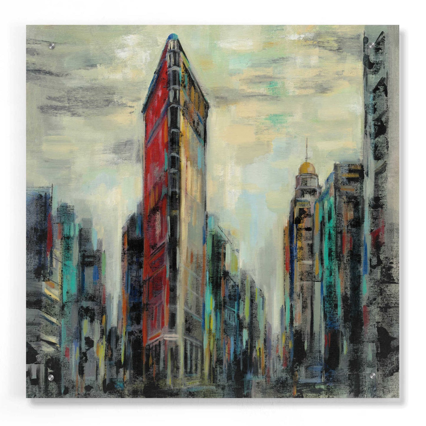 Epic Art 'Manhattan Flatiron Building' by Silvia Vassileva, Acrylic Glass Wall Art,24x24