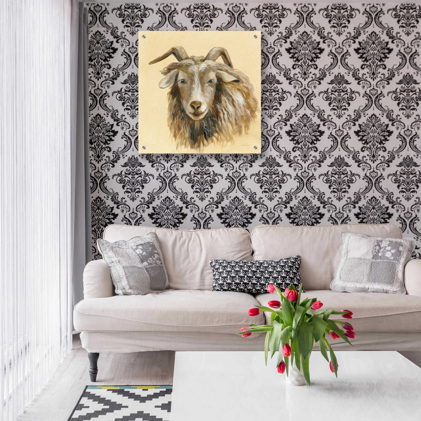 Epic Art 'Highland Animal Sheep' by Silvia Vassileva, Acrylic Glass Wall Art,24x24