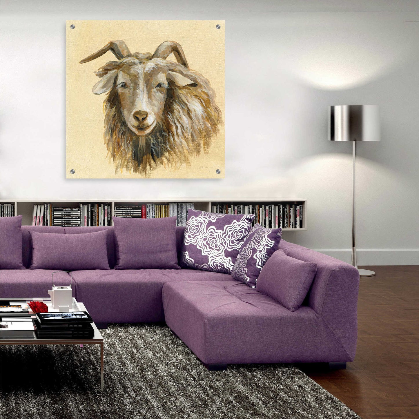 Epic Art 'Highland Animal Sheep' by Silvia Vassileva, Acrylic Glass Wall Art,36x36