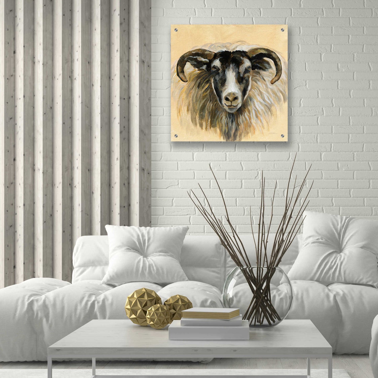 Epic Art 'Highland Animal Ram' by Silvia Vassileva, Acrylic Glass Wall Art,24x24
