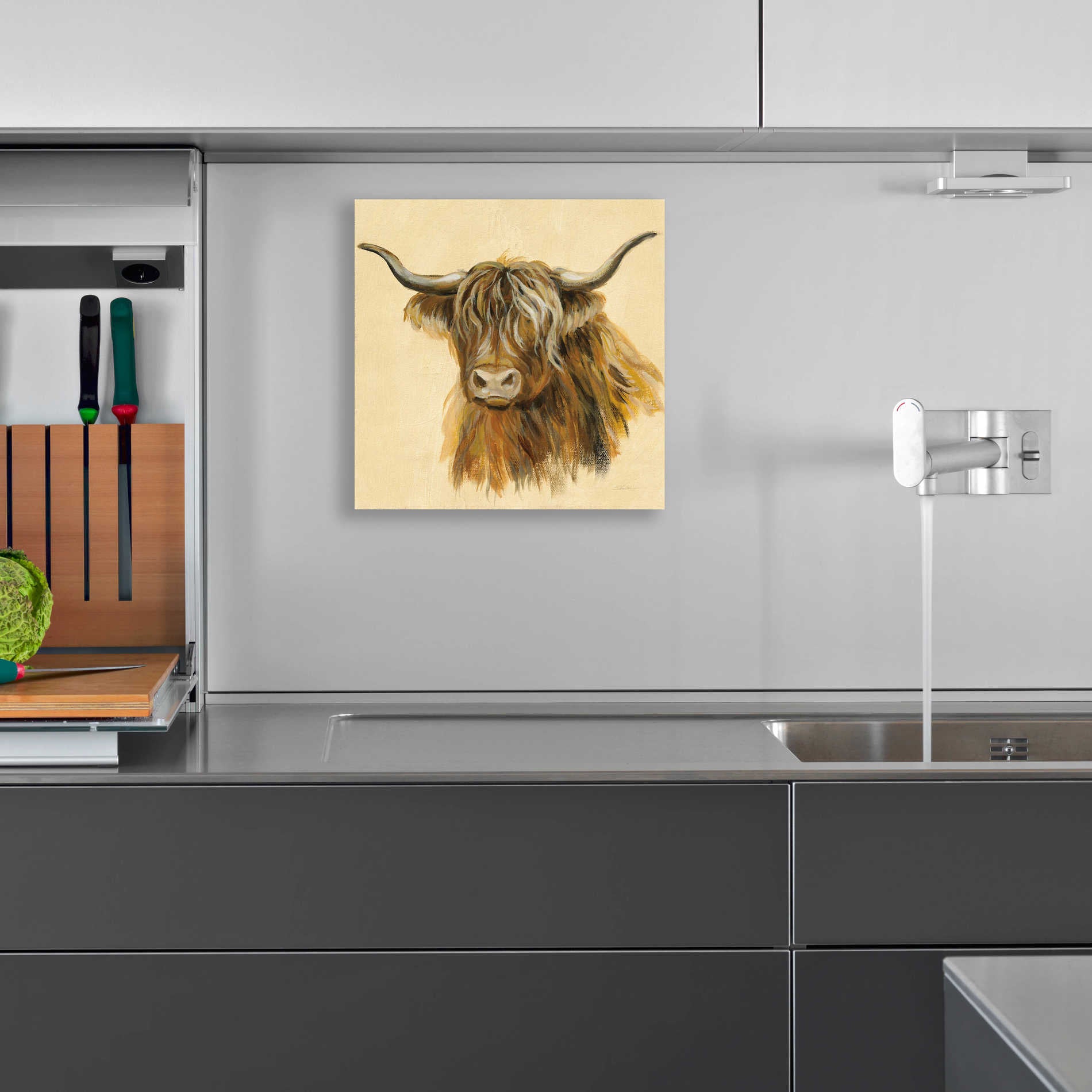 Epic Art 'Highland Animal Cow' by Silvia Vassileva, Acrylic Glass Wall Art,12x12