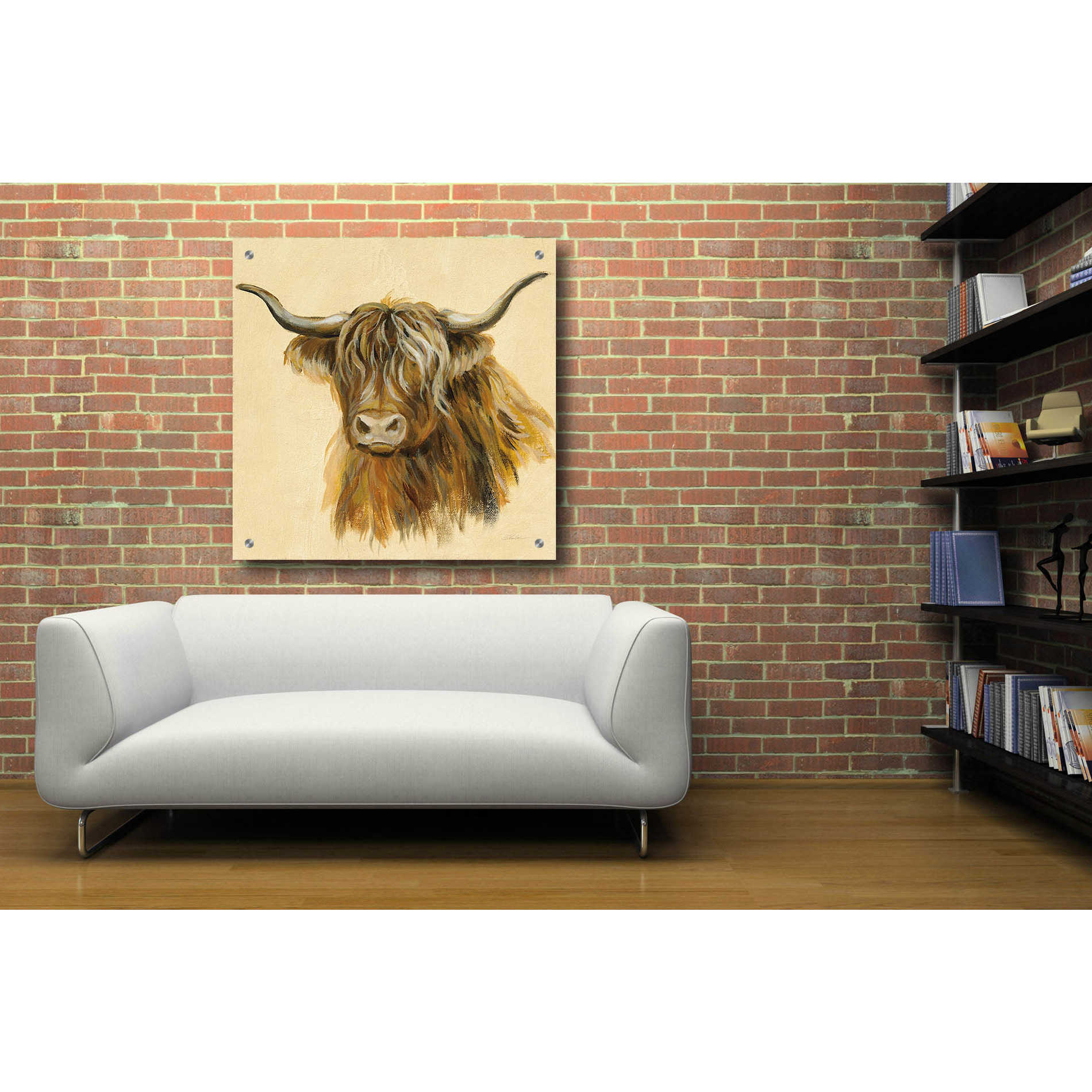 Epic Art 'Highland Animal Cow' by Silvia Vassileva, Acrylic Glass Wall Art,36x36