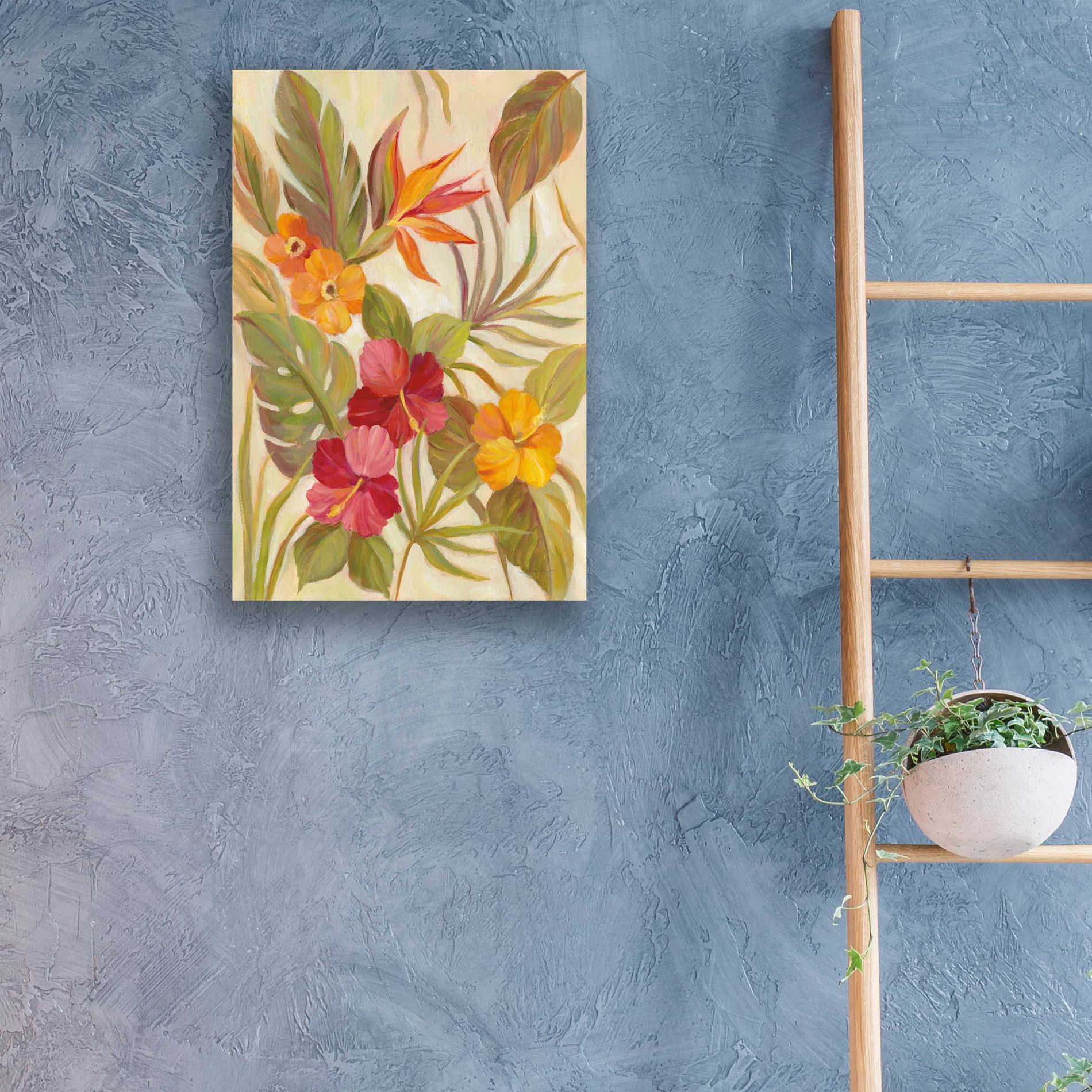 Epic Art 'Coral Tropical Floral I' by Silvia Vassileva, Acrylic Glass Wall Art,16x24