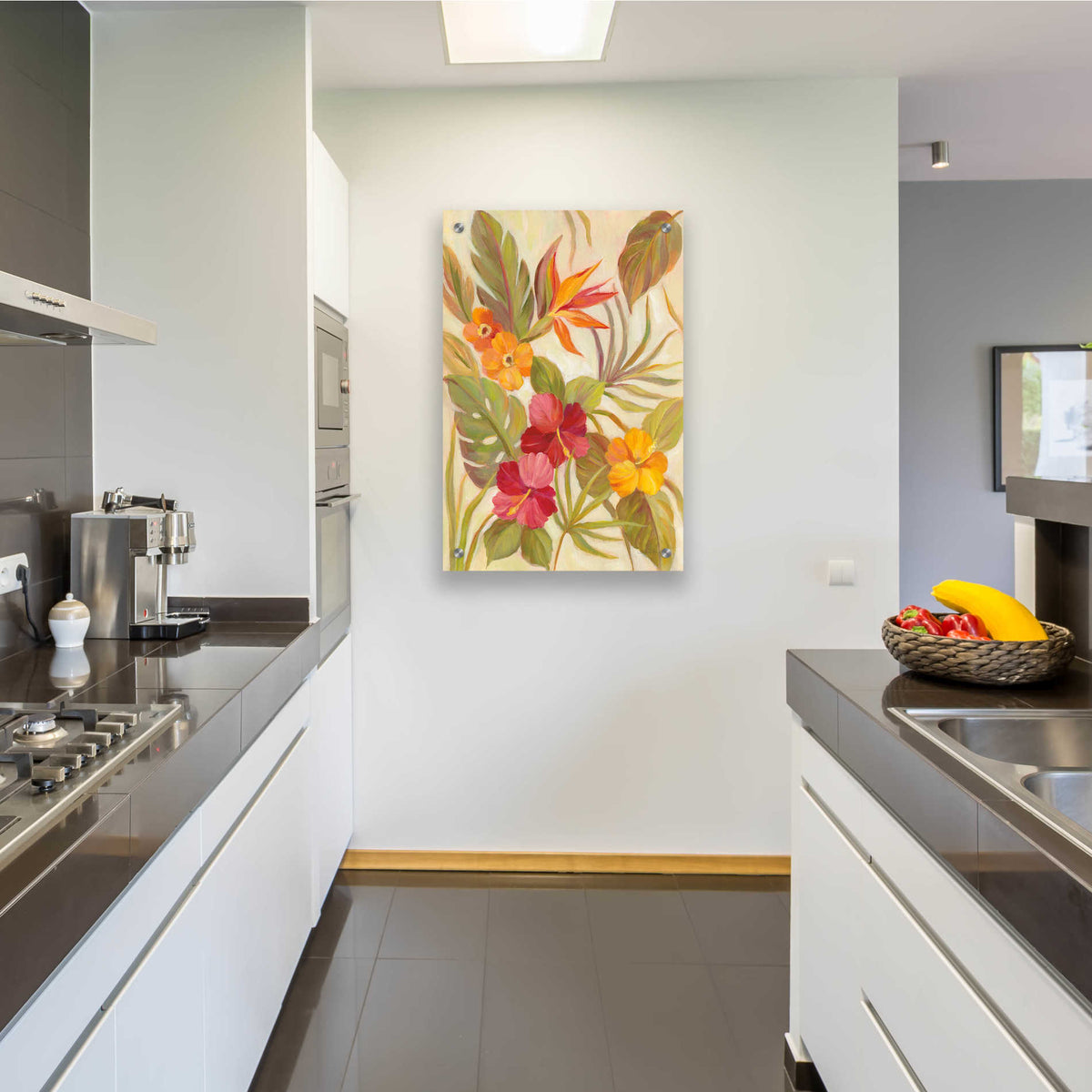 Epic Art 'Coral Tropical Floral I' by Silvia Vassileva, Acrylic Glass Wall Art,24x36