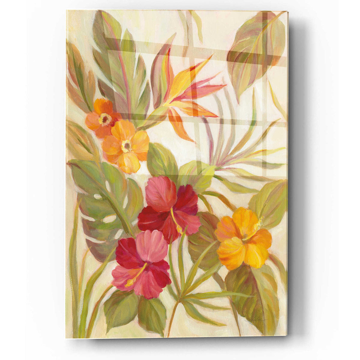Epic Art 'Coral Tropical Floral I' by Silvia Vassileva, Acrylic Glass Wall Art