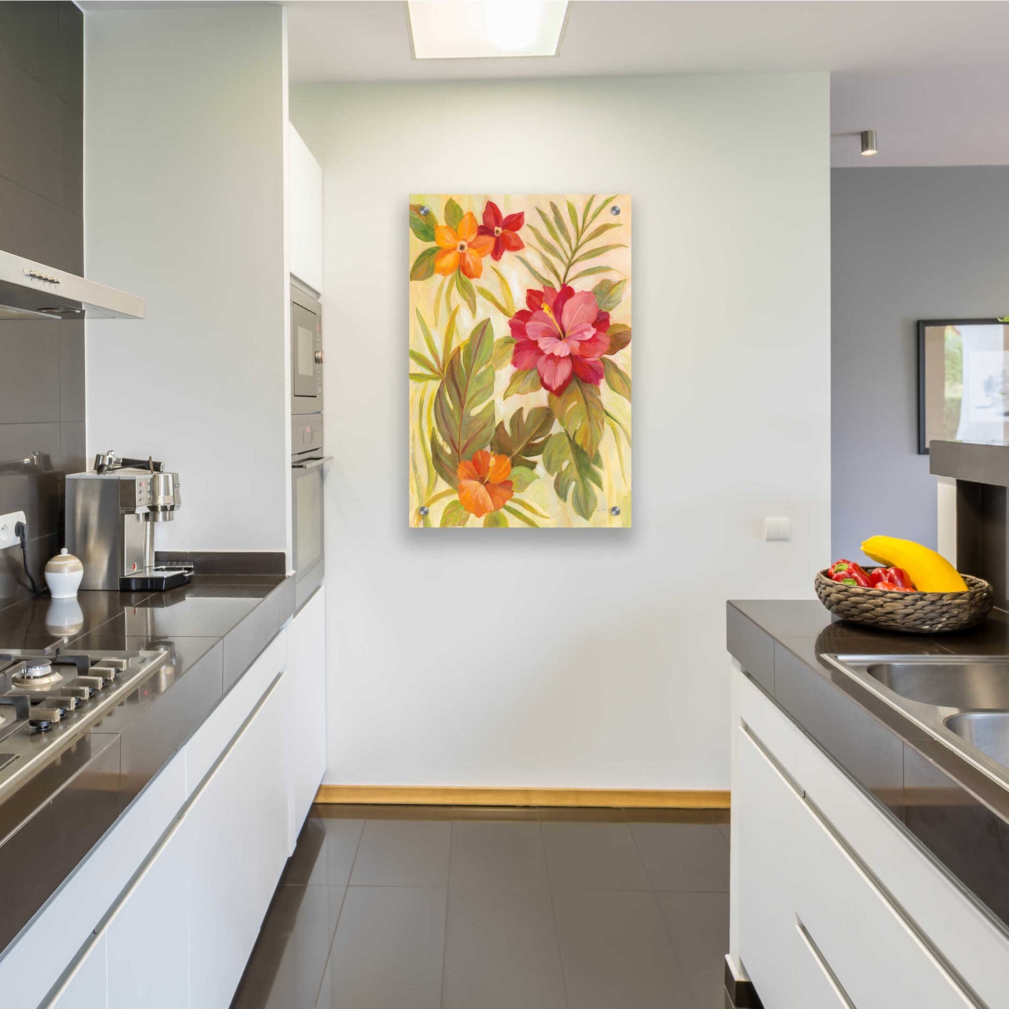 Epic Art 'Coral Tropical Floral II' by Silvia Vassileva, Acrylic Glass Wall Art,24x36