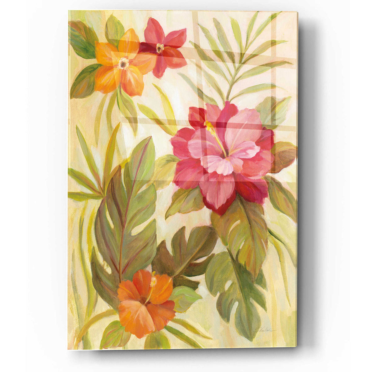 Epic Art 'Coral Tropical Floral II' by Silvia Vassileva, Acrylic Glass Wall Art