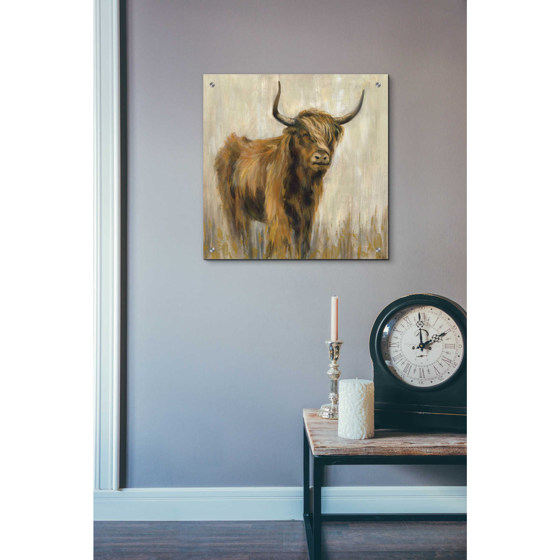 Epic Art 'Highland Mountain Cow' by Silvia Vassileva, Acrylic Glass Wall Art,24x24