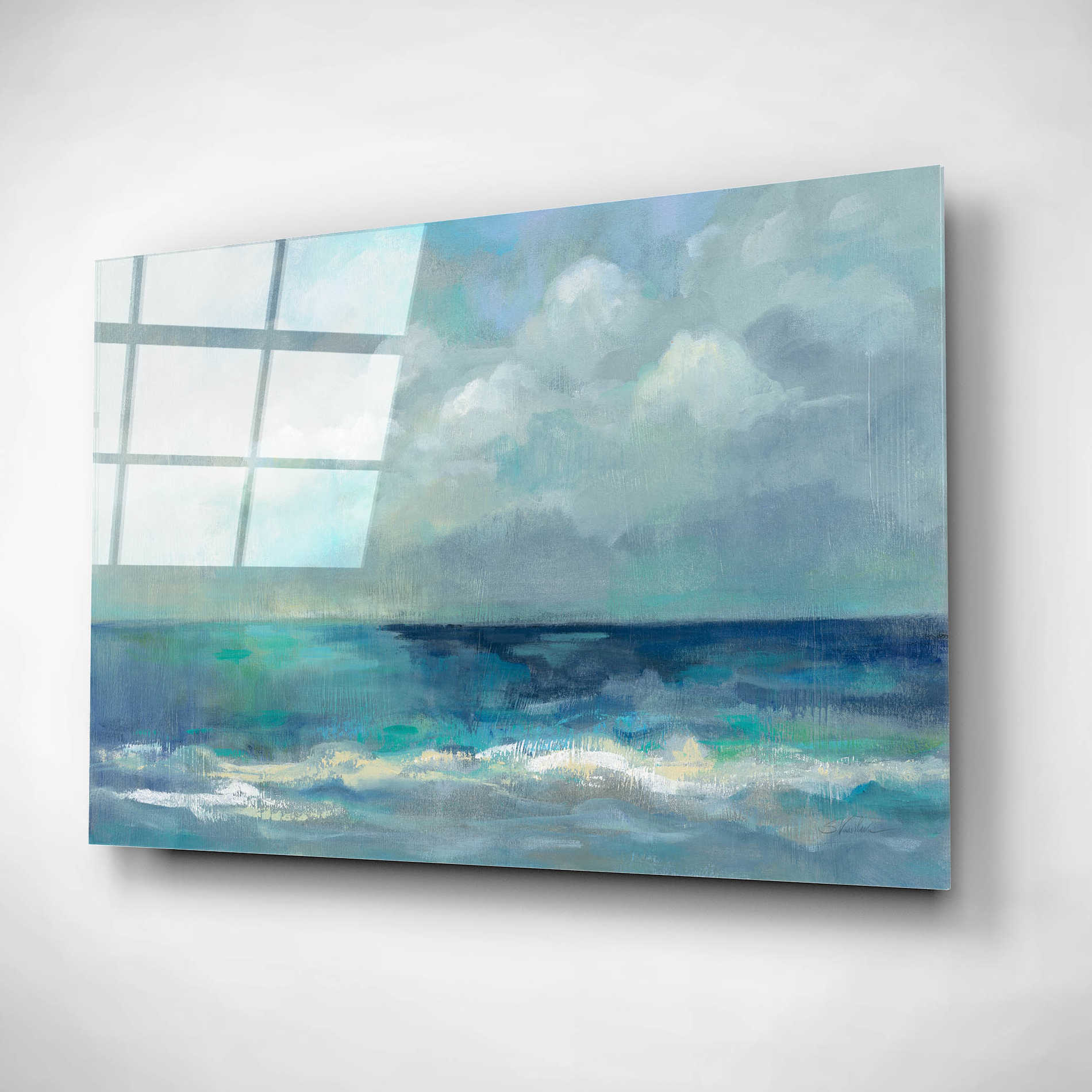 Epic Art 'Clouds and Sea' by Silvia Vassileva, Acrylic Glass Wall Art,16x12