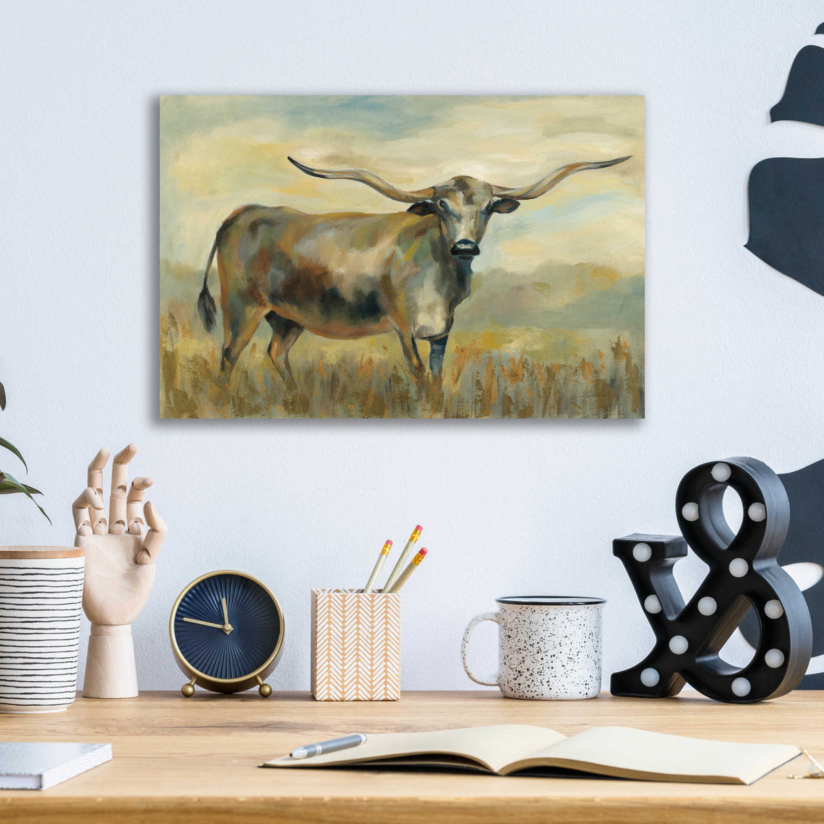 Epic Art 'Longhorn Cow' by Silvia Vassileva, Acrylic Glass Wall Art,16x12