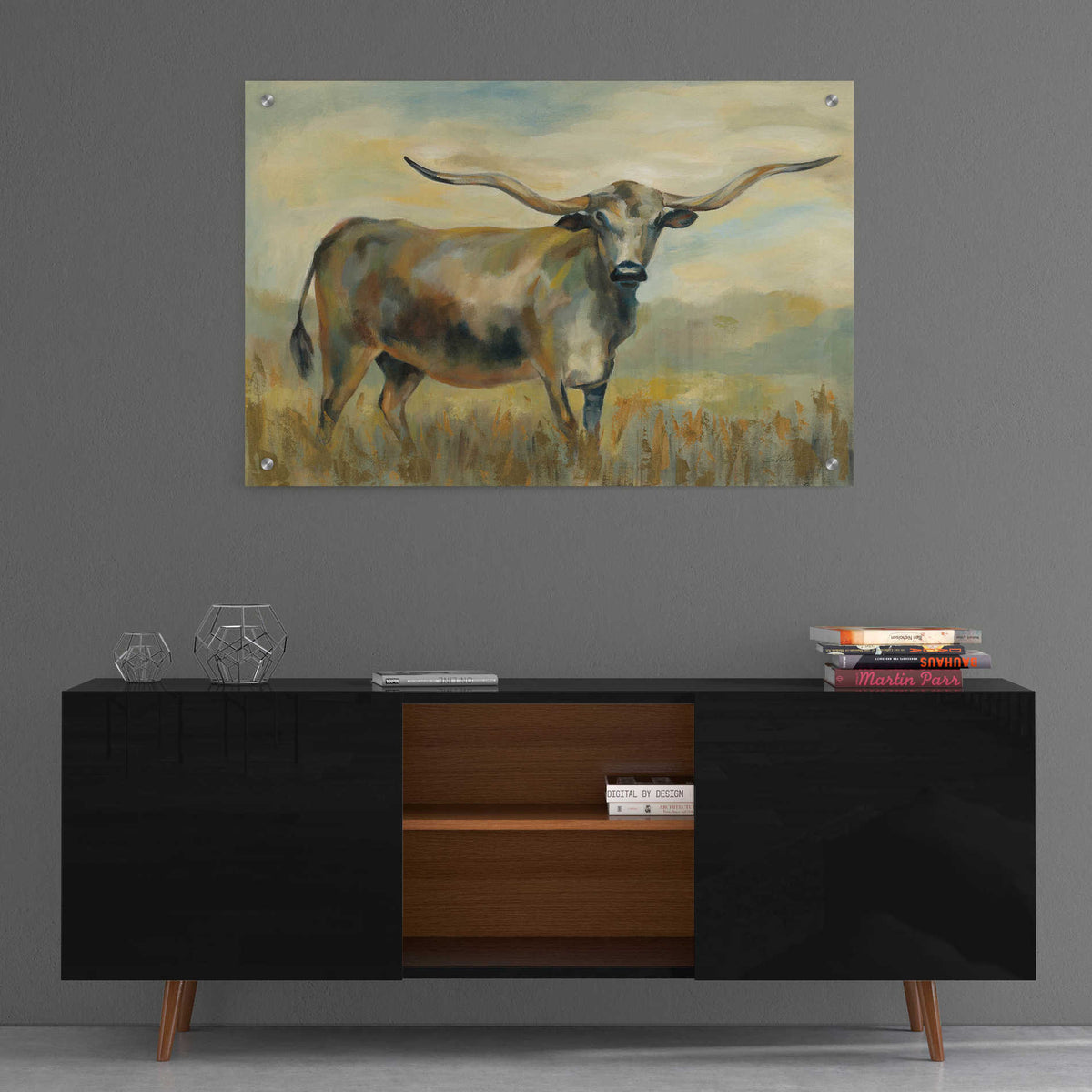 Epic Art 'Longhorn Cow' by Silvia Vassileva, Acrylic Glass Wall Art,36x24