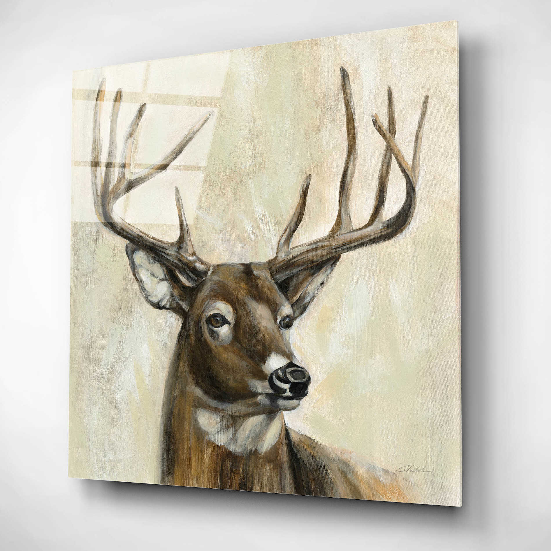 Epic Art 'Bronze Deer' by Silvia Vassileva, Acrylic Glass Wall Art,12x12