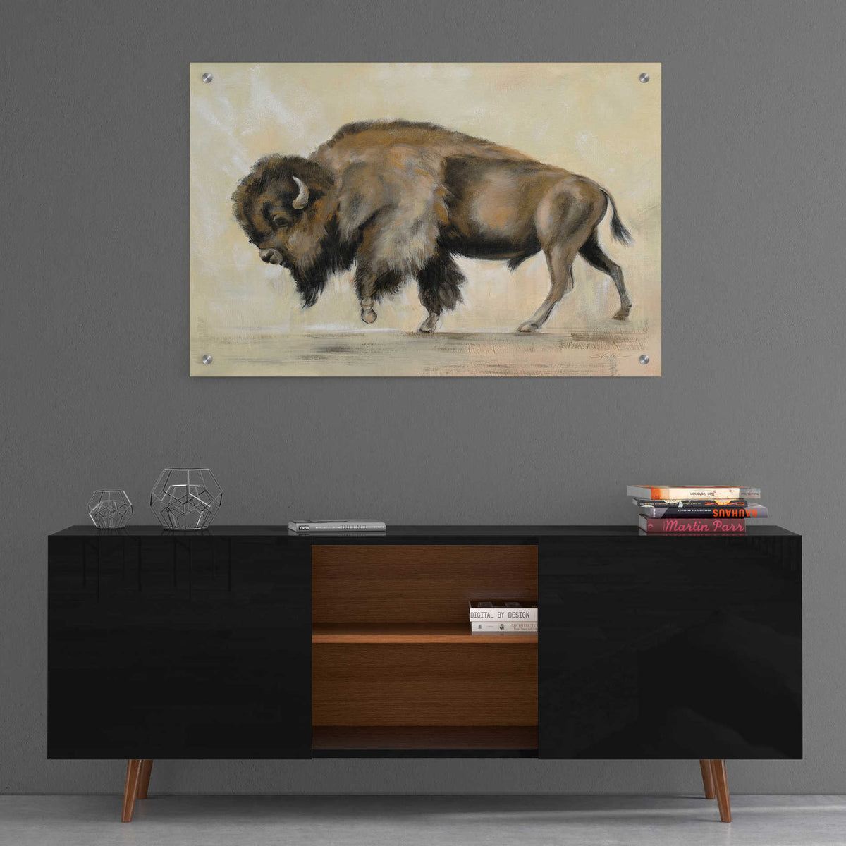 Epic Art 'Bronze Buffalo' by Silvia Vassileva, Acrylic Glass Wall Art,36x24