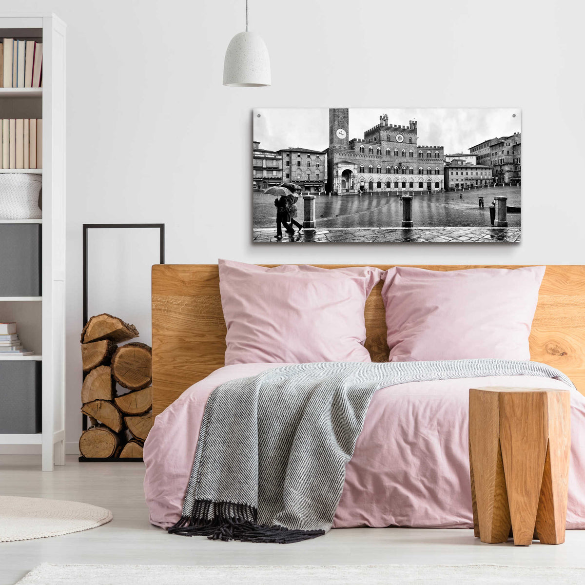 Epic Art 'At Main Square' by Larry Malvin, Acrylic Glass Wall Art,48x24