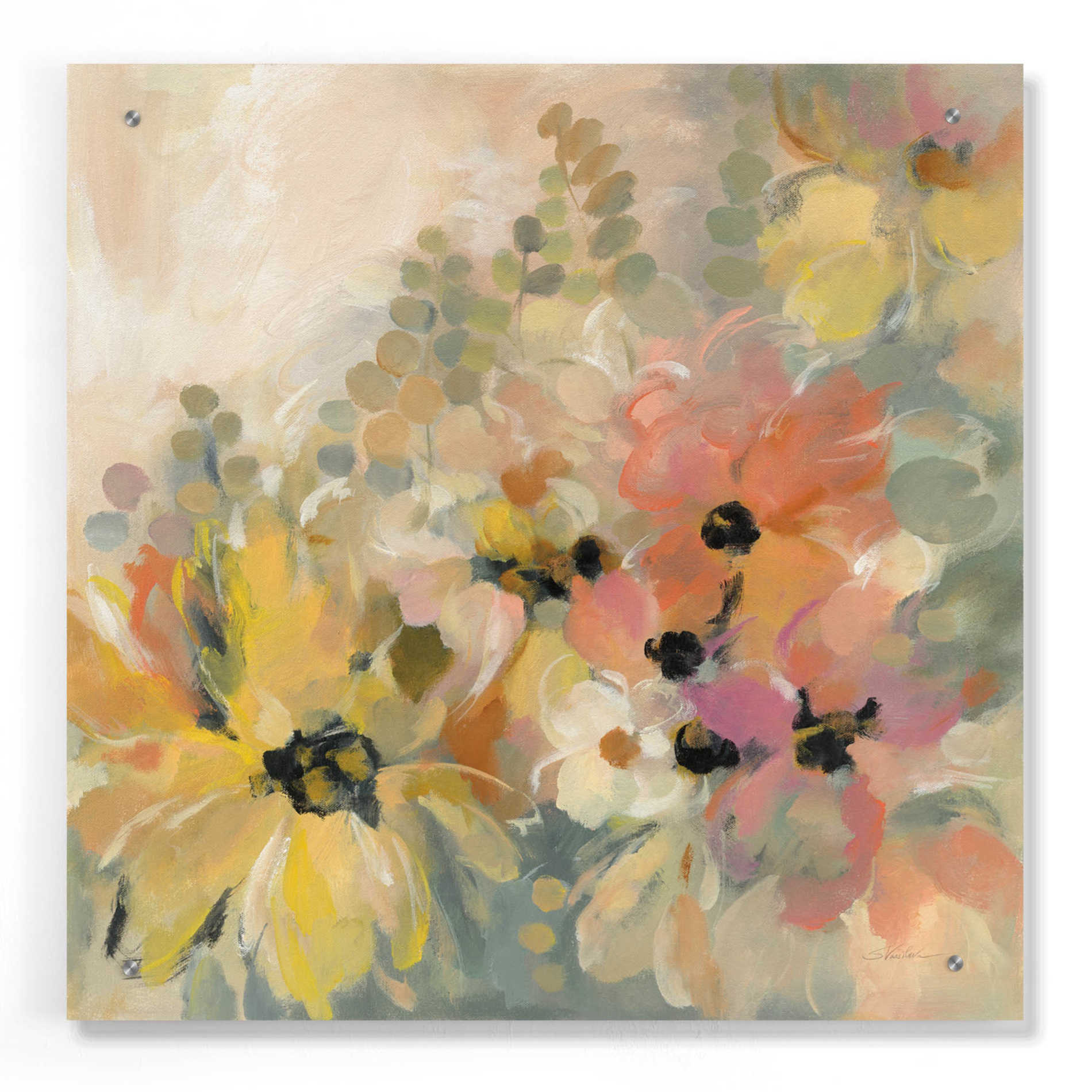 Epic Art 'June Flower Bed' by Silvia Vassileva, Acrylic Glass Wall Art,24x24