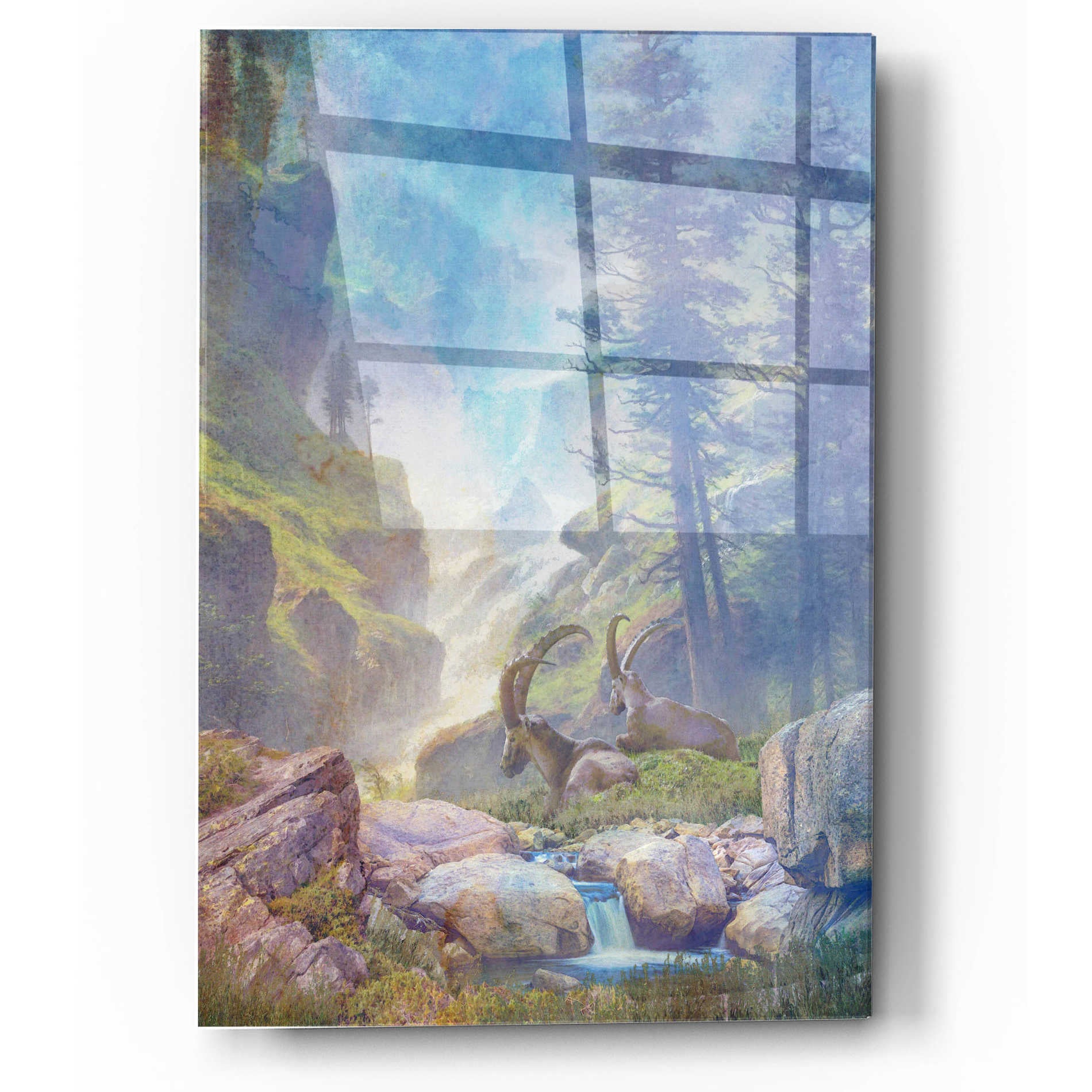 Epic Art 'Bighorn Falls' by Steve Hunziker, Acrylic Glass Wall Art,12x16