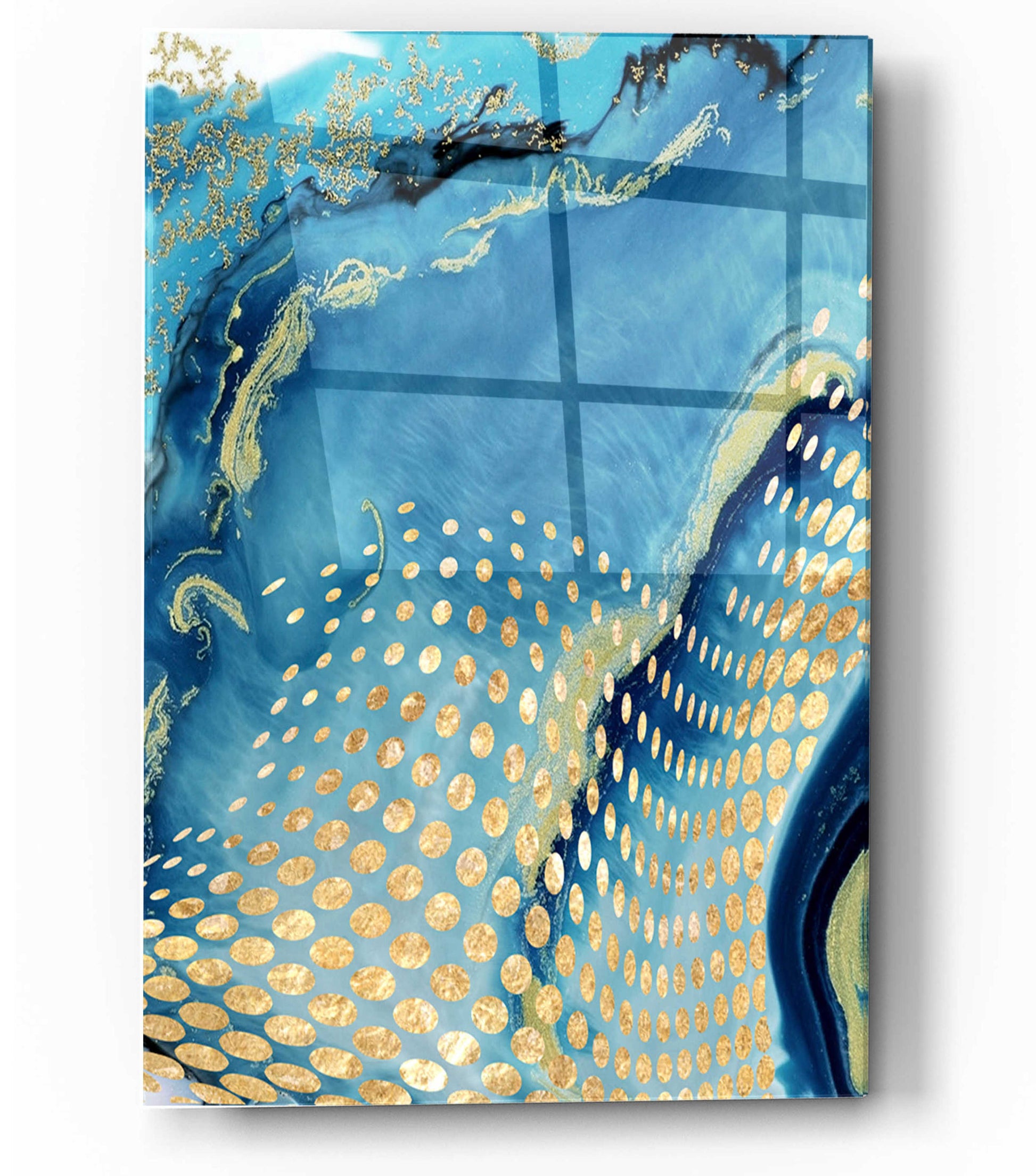 Epic Art 'Waves and Dots 1' by Karen Smith, Acrylic Glass Wall Art,12x16