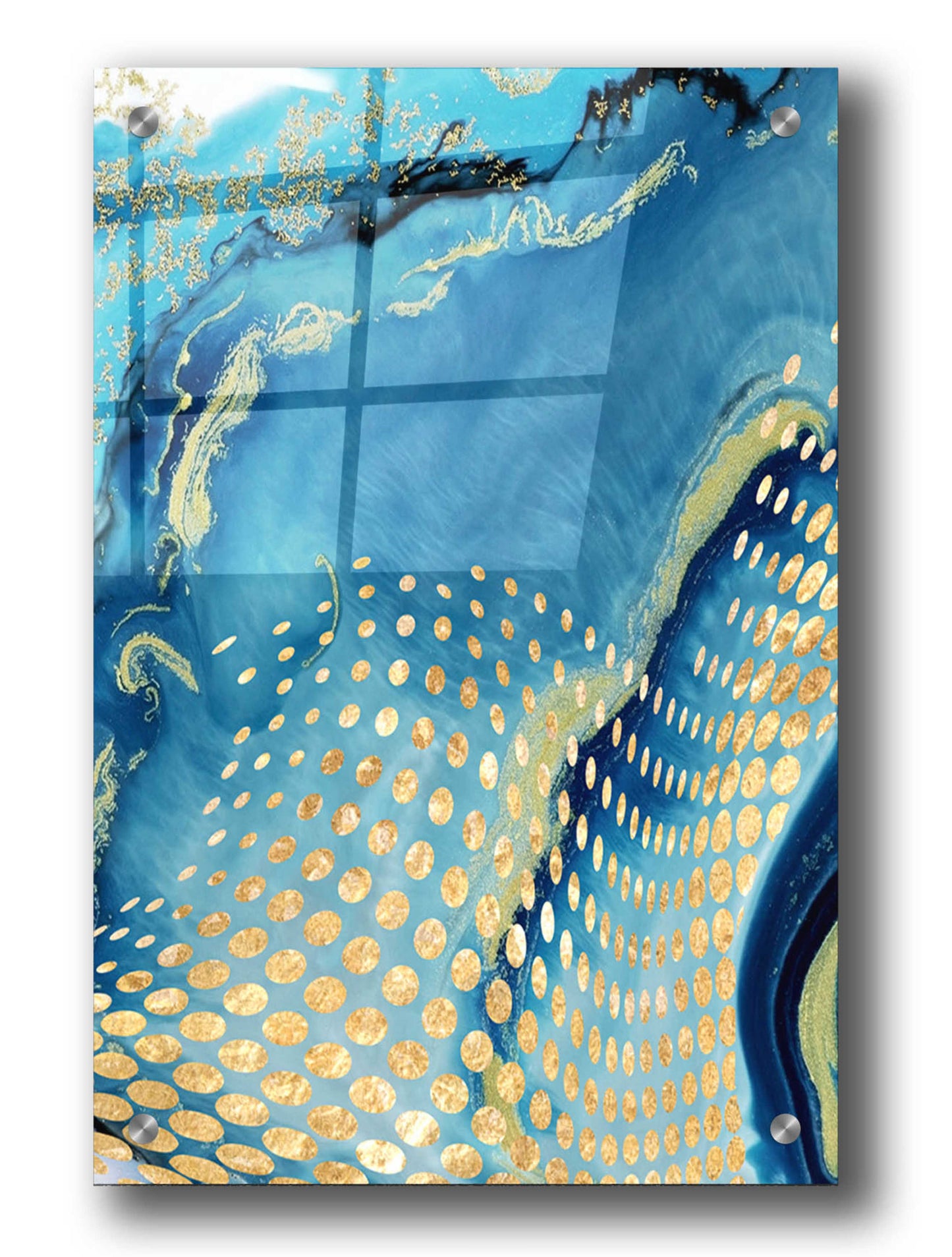 Epic Art 'Waves and Dots 1' by Karen Smith, Acrylic Glass Wall Art,24x36