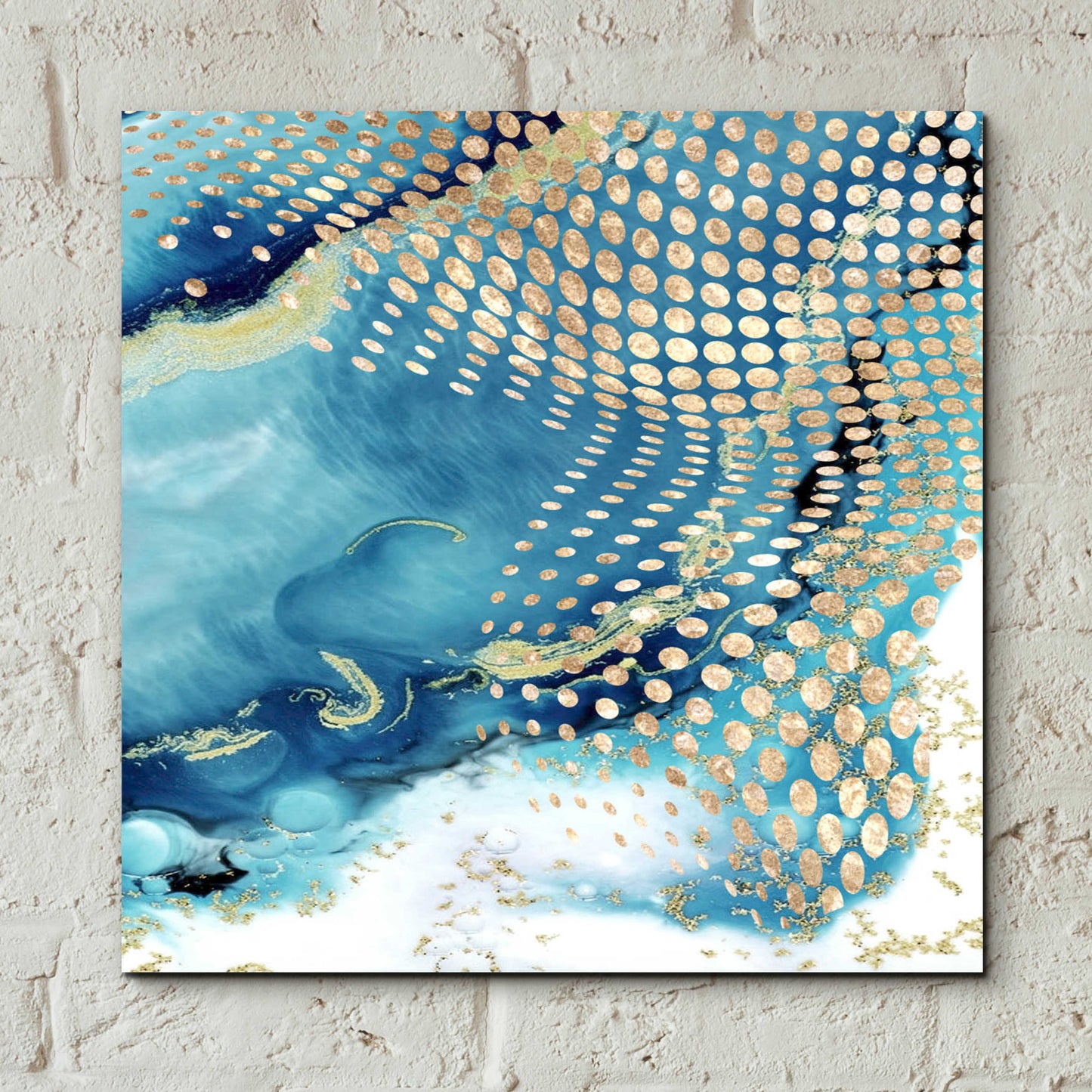 Epic Art 'Waves and Dots 2' by Karen Smith, Acrylic Glass Wall Art,12x12