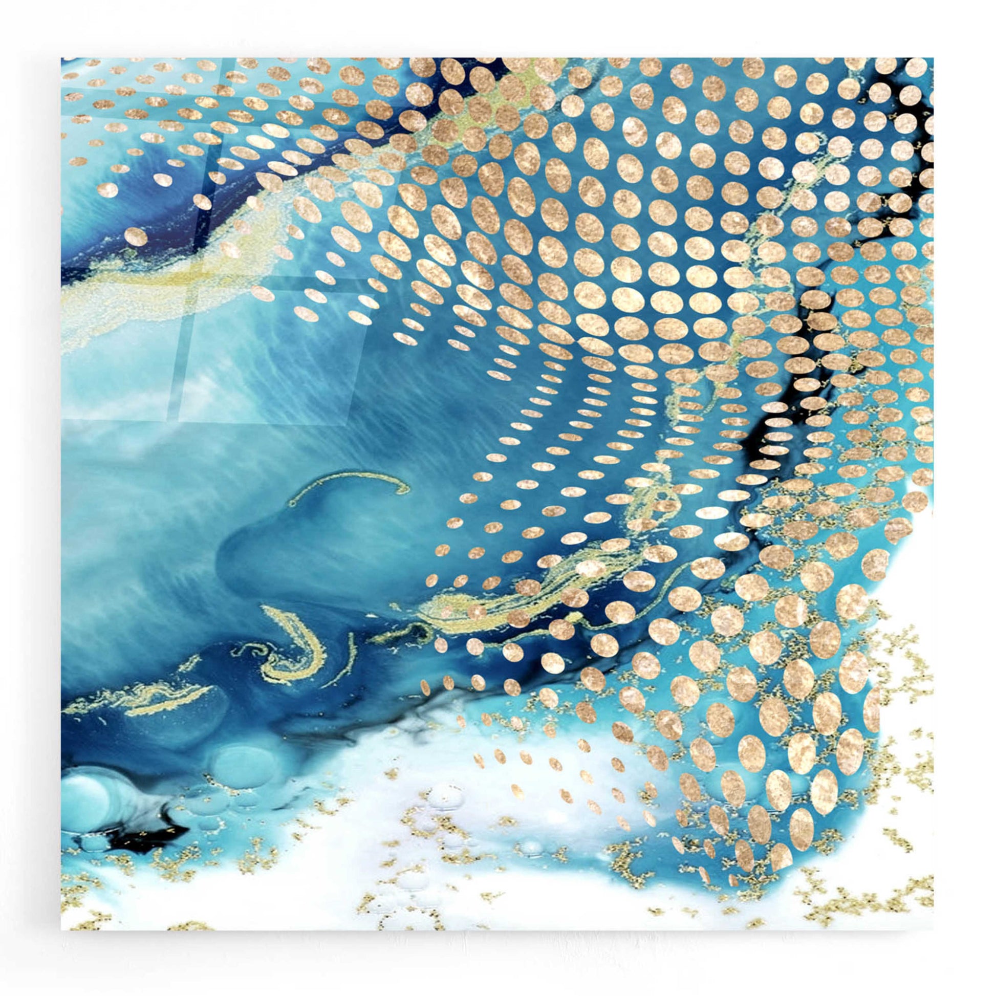 Epic Art 'Waves and Dots 2' by Karen Smith, Acrylic Glass Wall Art,12x12