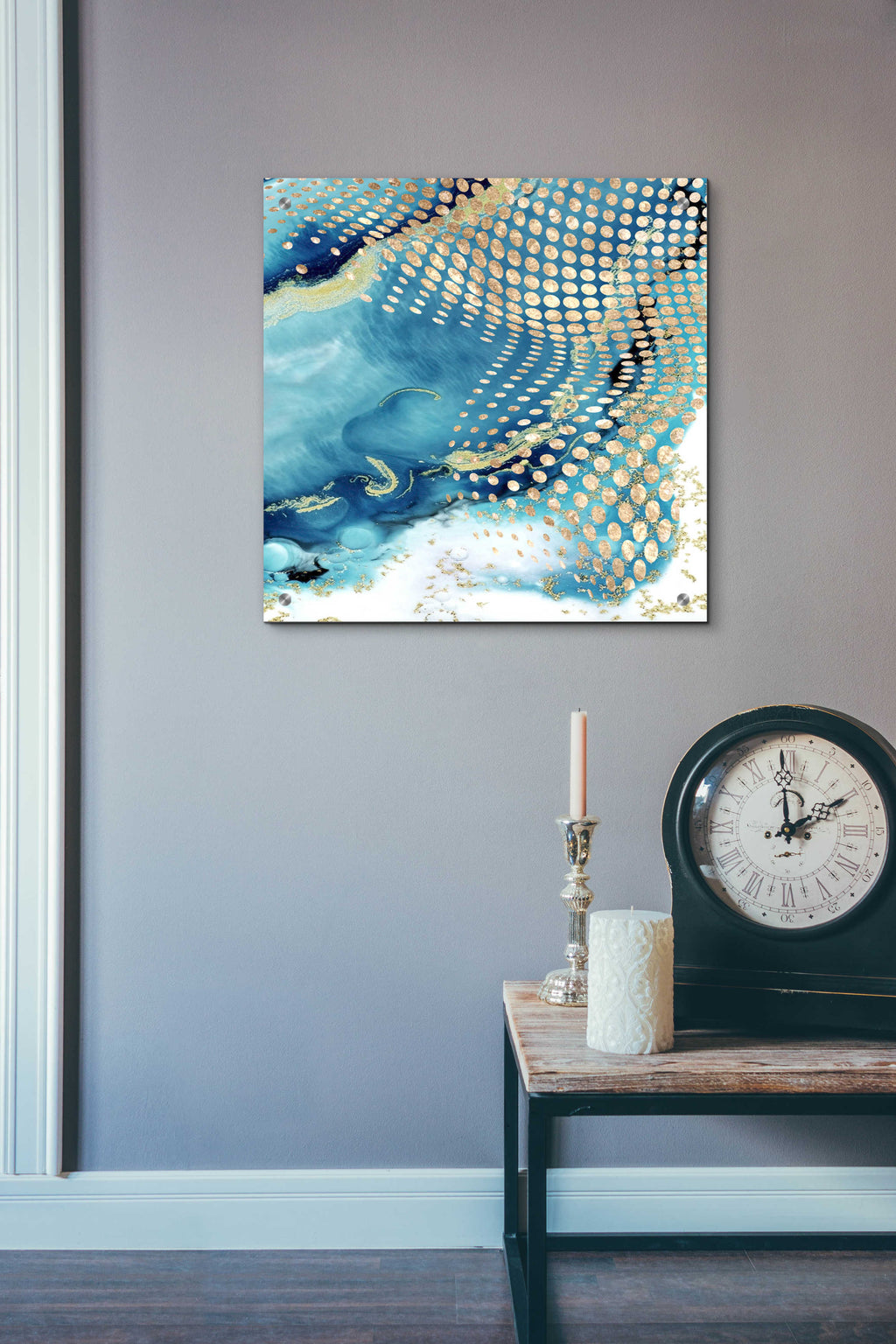 Epic Art 'Waves and Dots 2' by Karen Smith, Acrylic Glass Wall Art,24x24