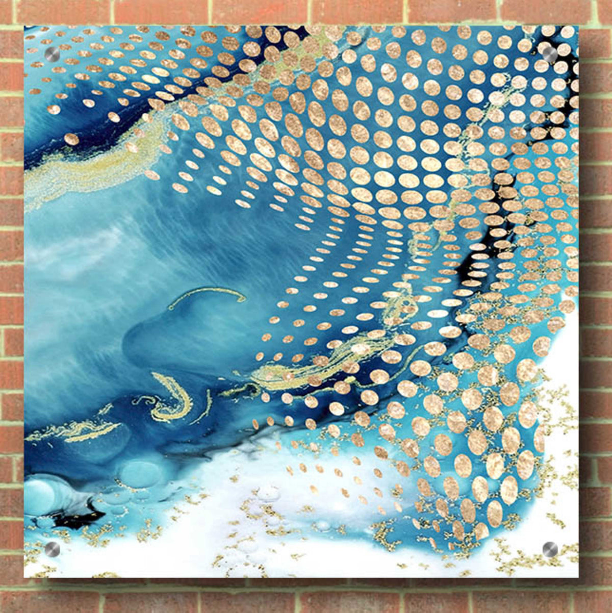 Epic Art 'Waves and Dots 2' by Karen Smith, Acrylic Glass Wall Art,36x36
