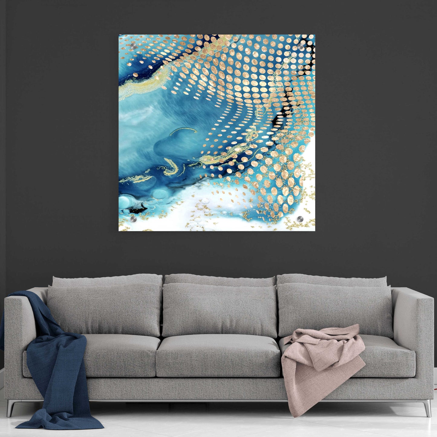 Epic Art 'Waves and Dots 2' by Karen Smith, Acrylic Glass Wall Art,36x36