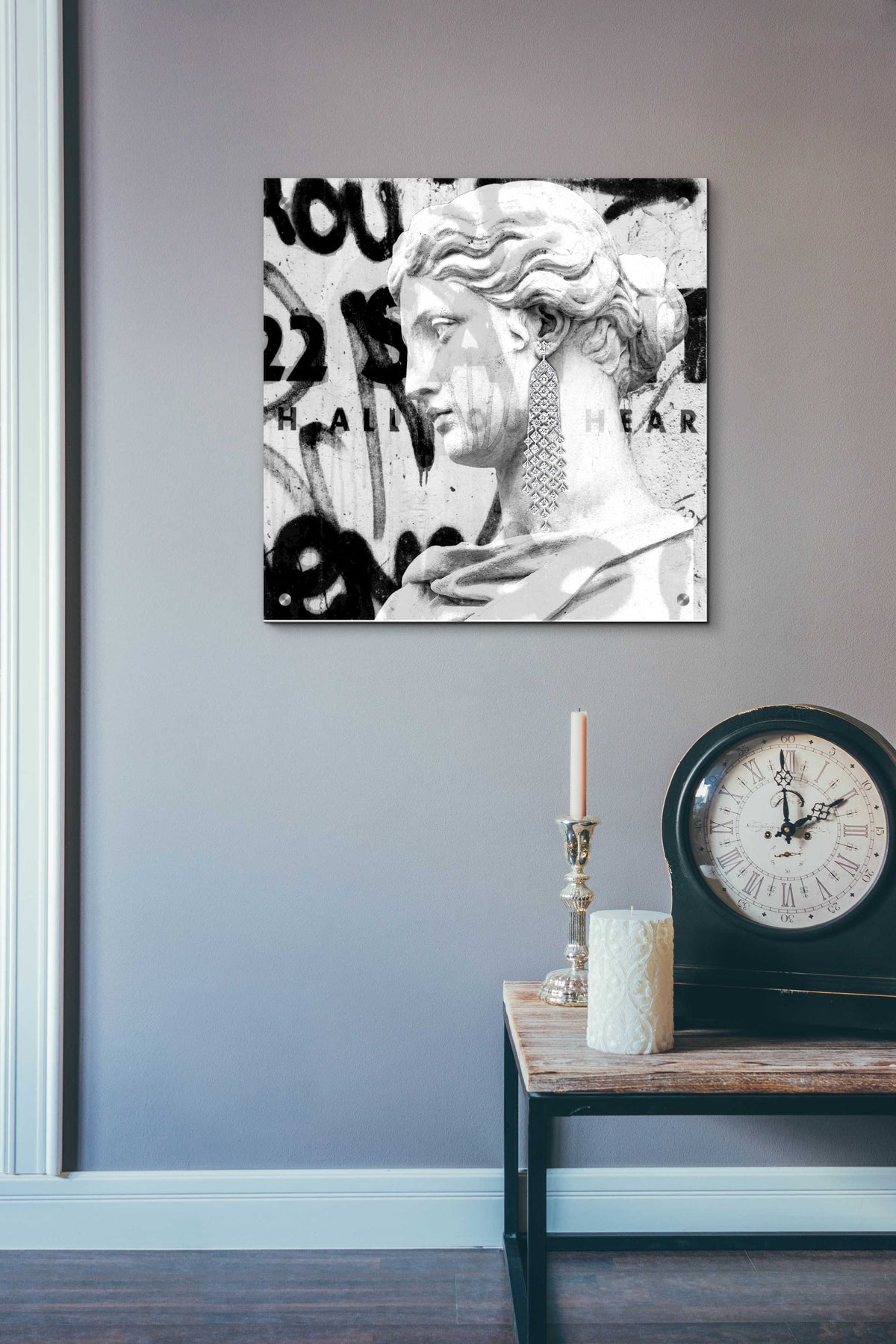 Epic Art 'Graffiti Bust 1' by Karen Smith, Acrylic Glass Wall Art,24x24