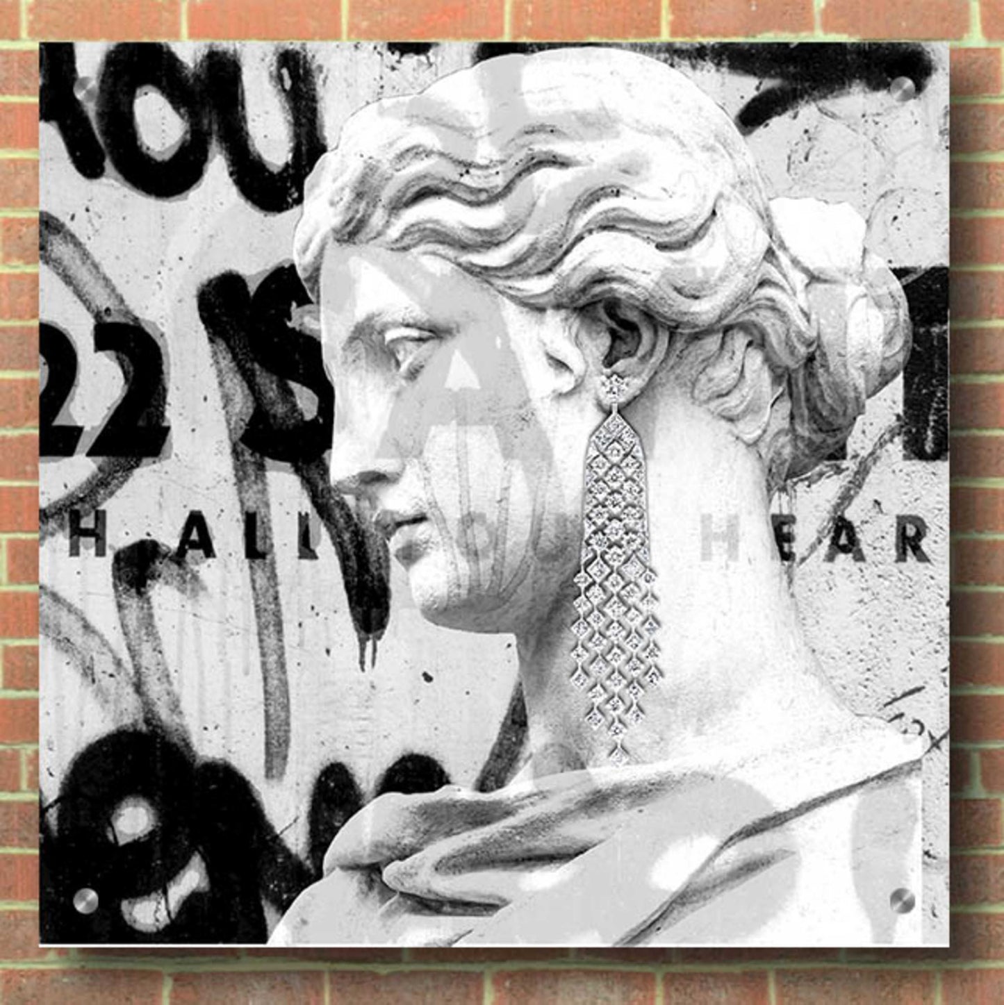 Epic Art 'Graffiti Bust 1' by Karen Smith, Acrylic Glass Wall Art,36x36